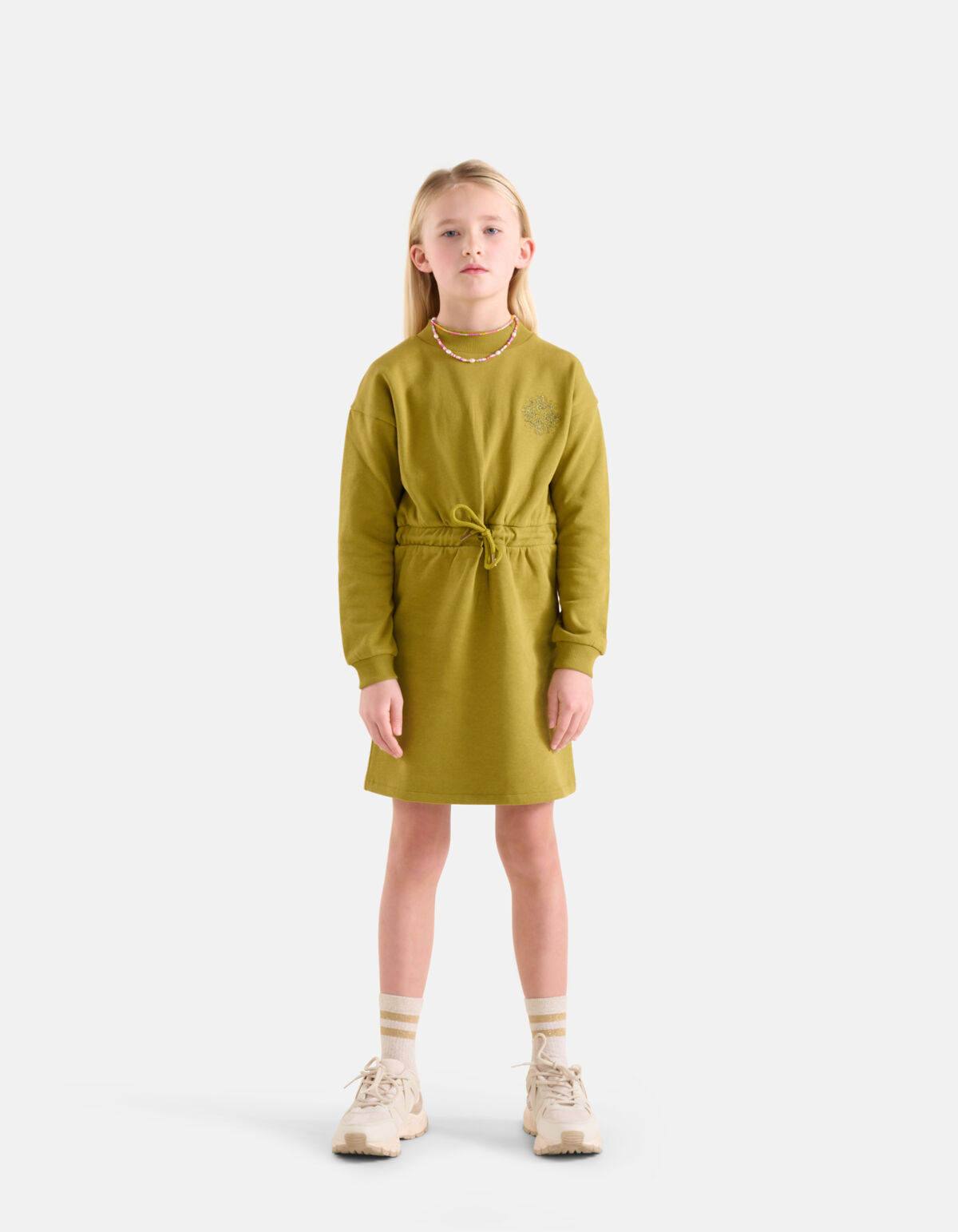 Embroidery Sweater Jurk Groen SHOEBY GIRLS