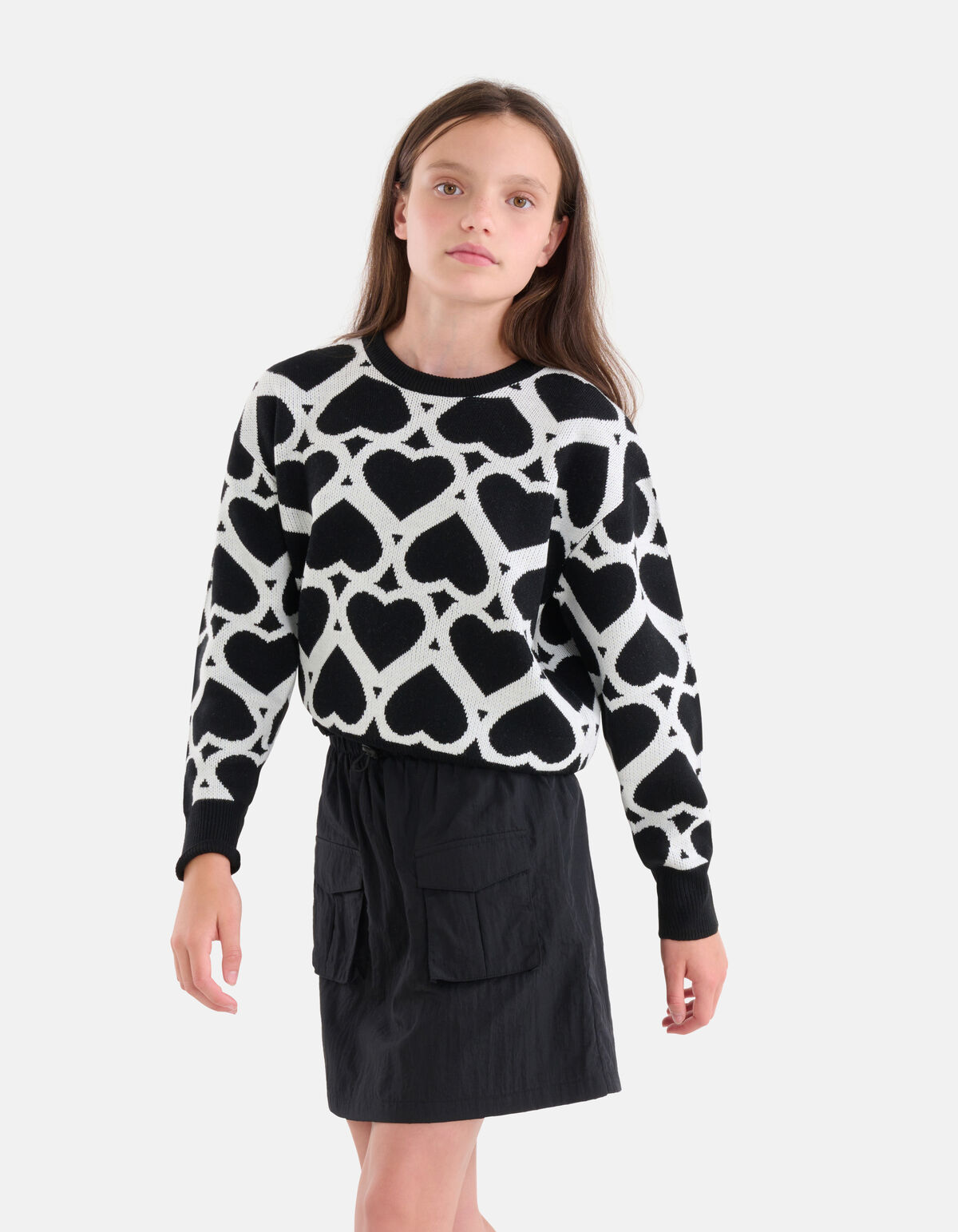 Printed Jacquard Trui Zwart SHOEBY GIRLS