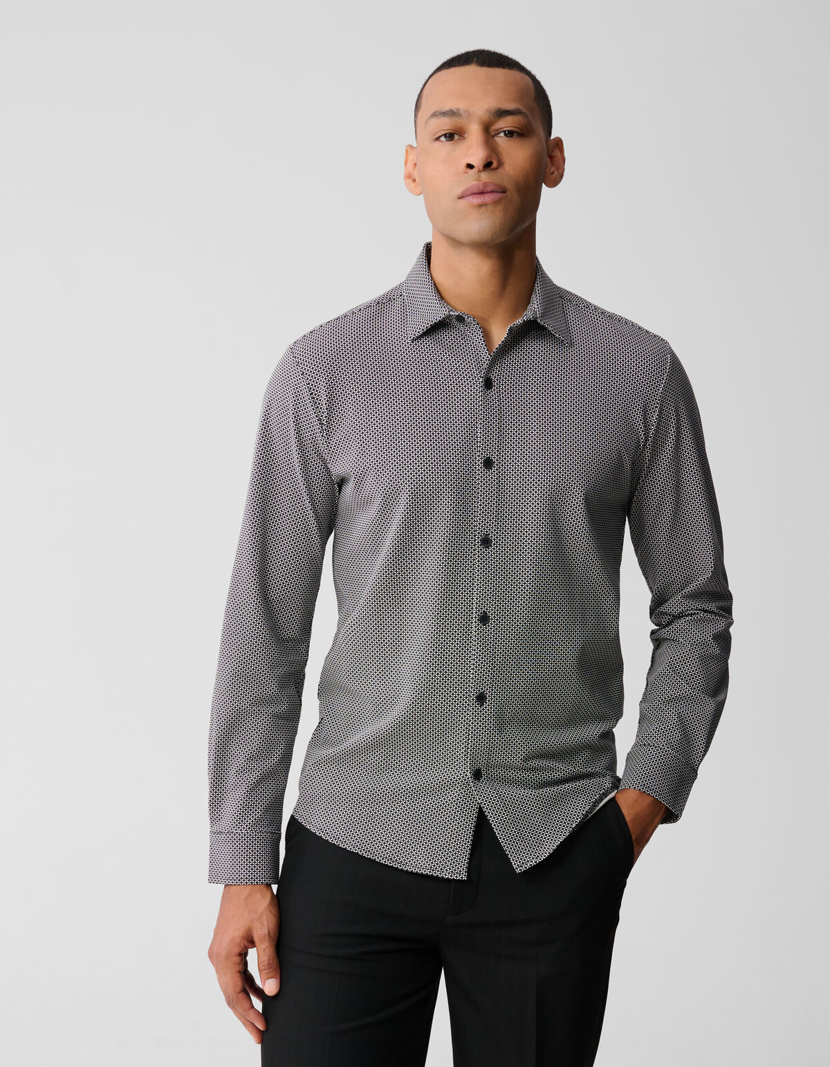 Printed Logo Overhemd Gebroken Wit SHOEBY MEN