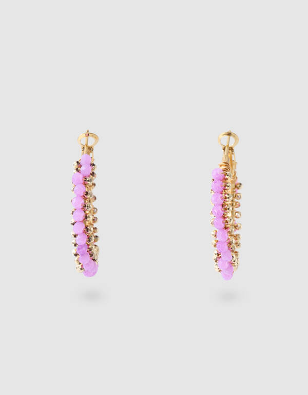 Beaded Hoop Oorbellen Roze SHOEBY ACCESSOIRES