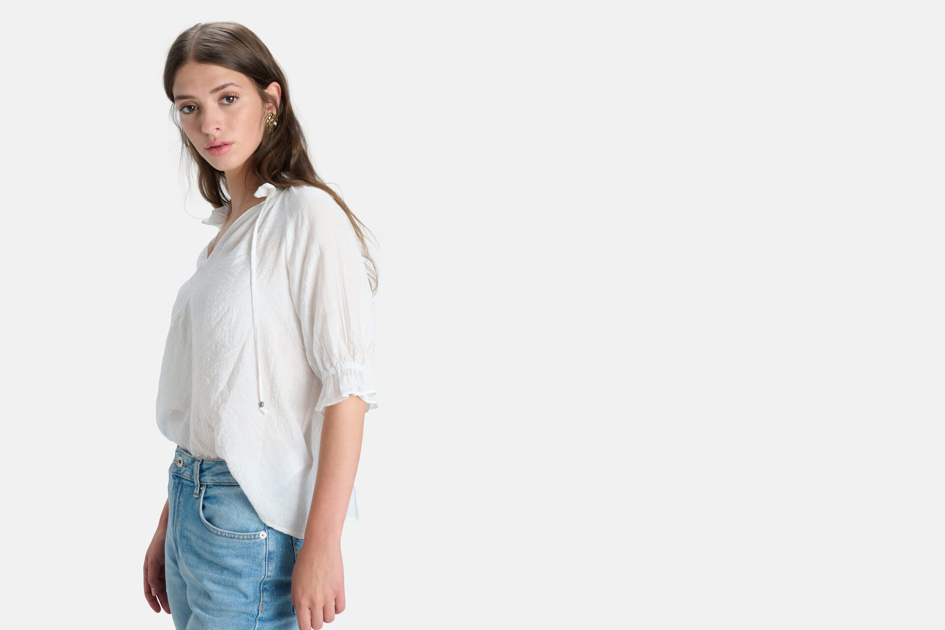 V-hals Top Wit SHOEBY WOMEN