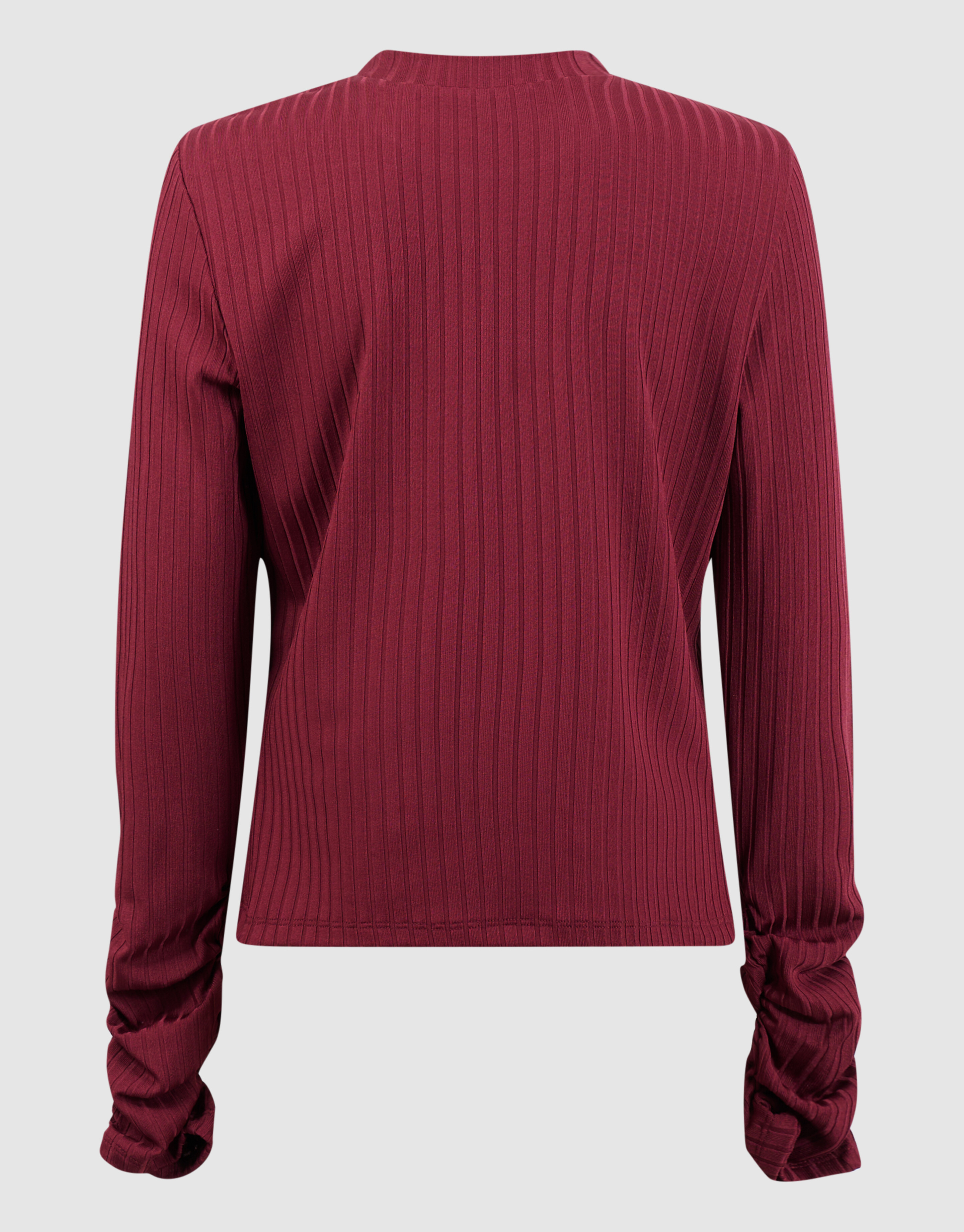 Soft Puff Rib Longsleeve Donkerrood SHOEBY GIRLS