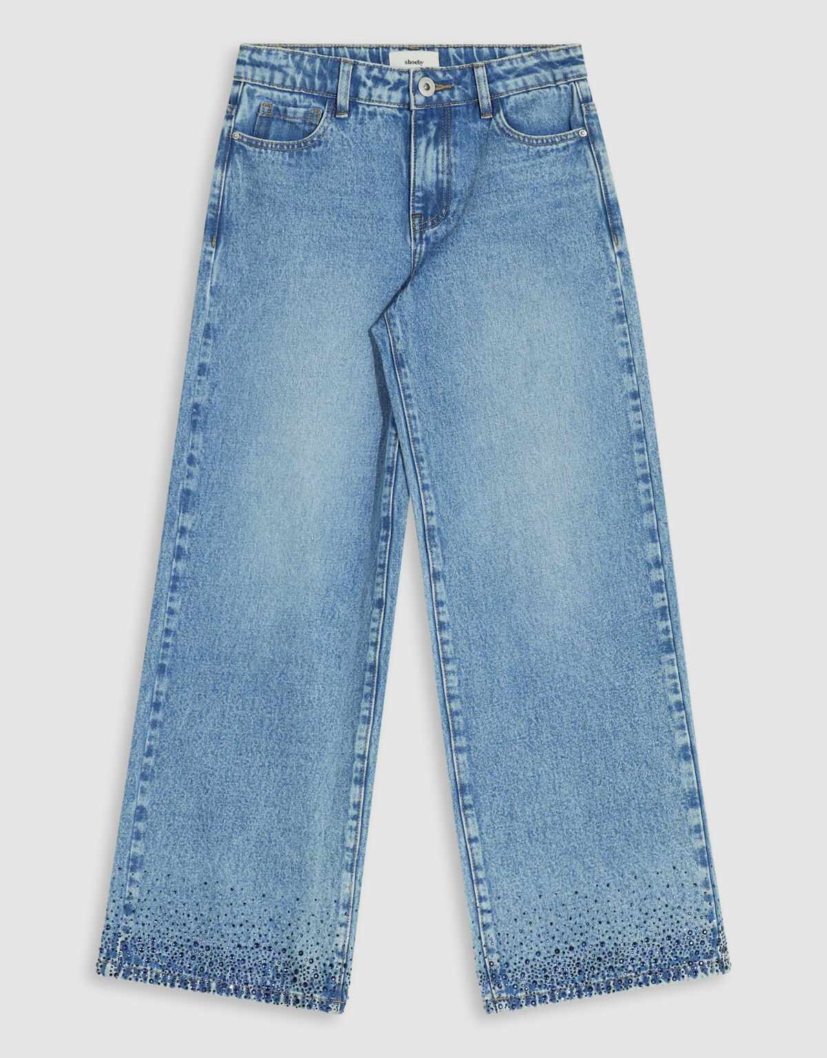 Strass Ultra Wide Leg Fit Jeans Blauw SHOEBY GIRLS