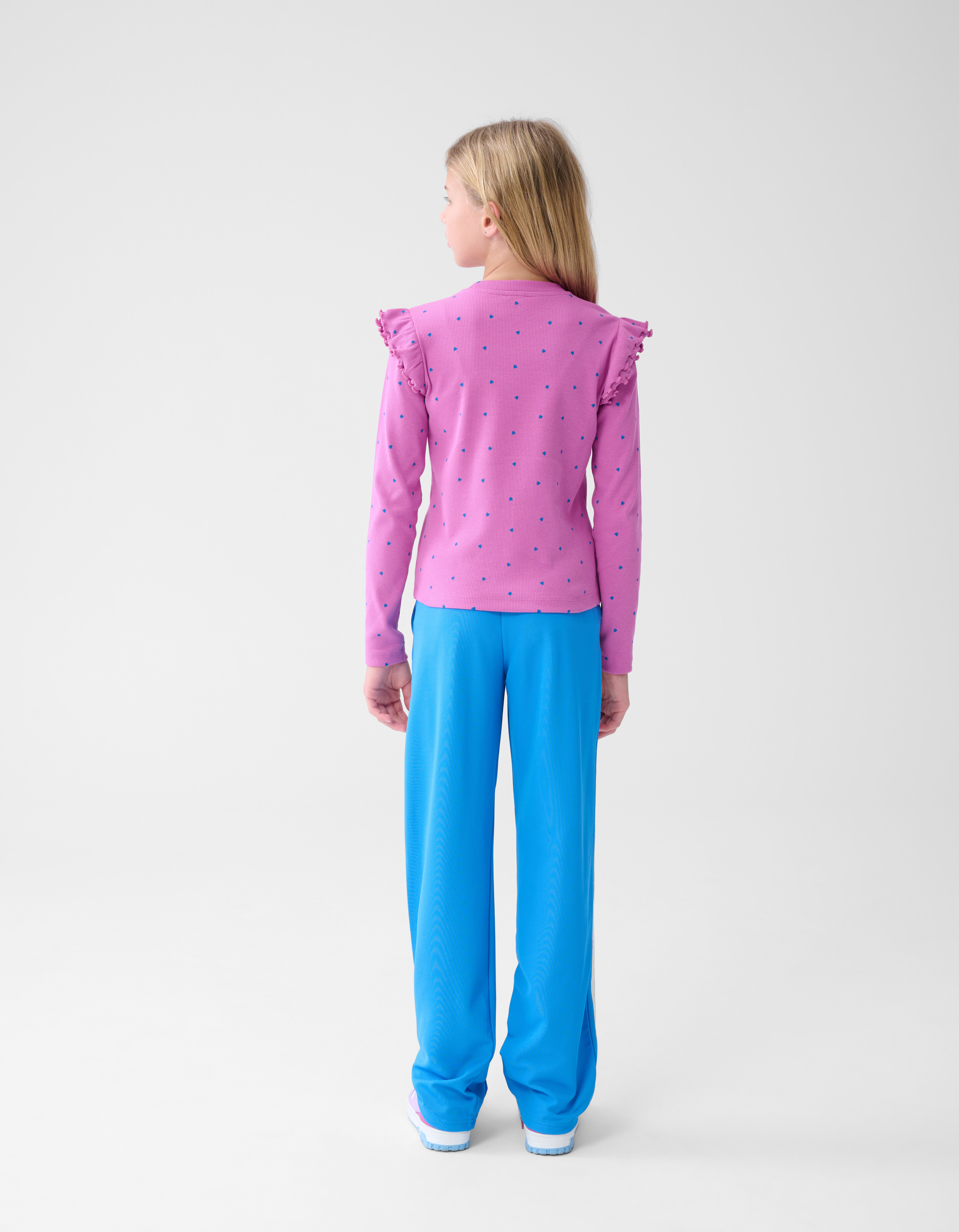 Heart Ruffle Top Roze SHOEBY GIRLS
