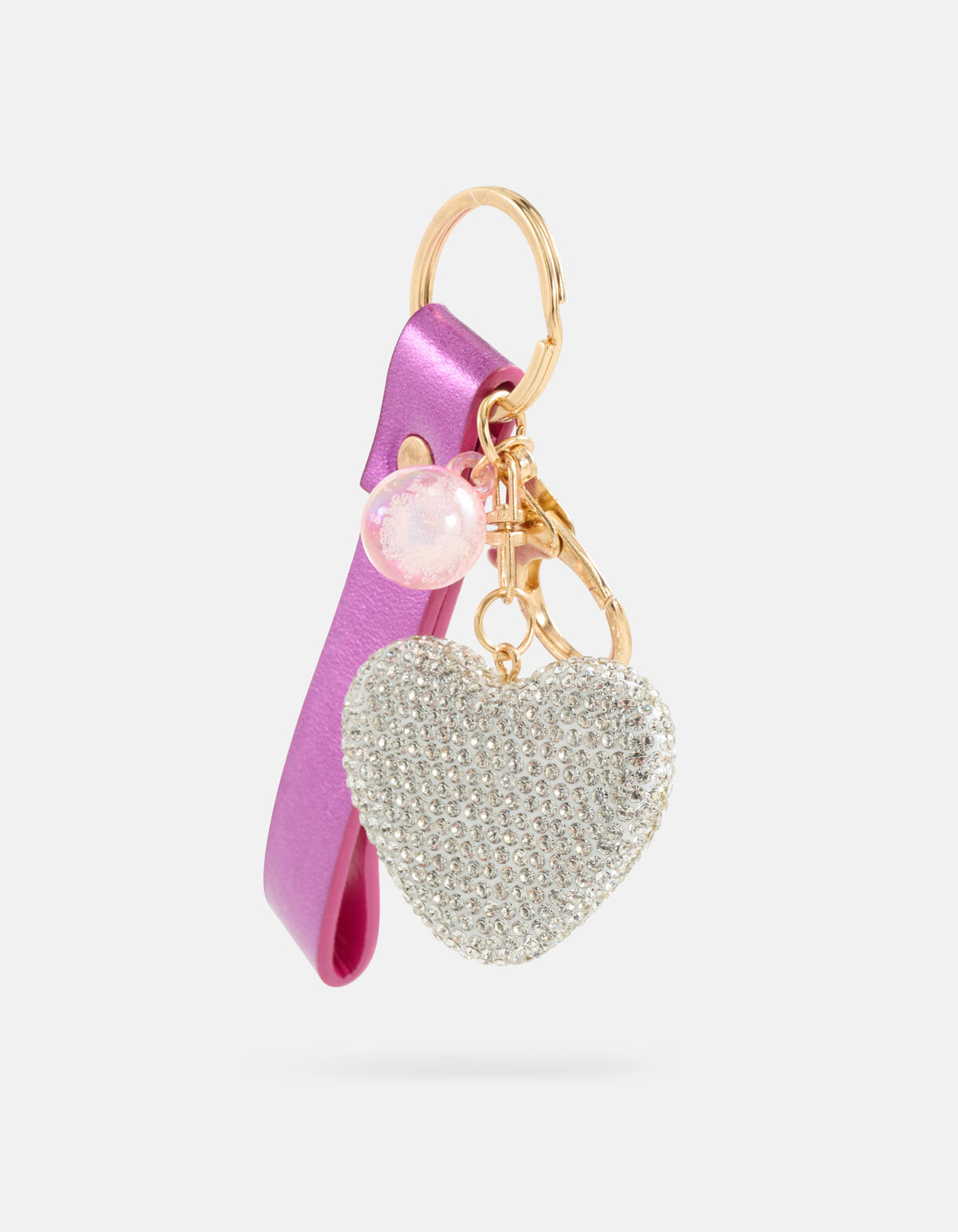 Strass Heart Sleutelhanger Zilver SHOEBY ACCESSOIRES