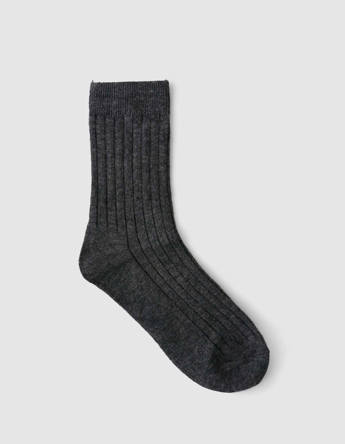 Ribbed Sok Donkergrijs SHOEBY ACCESSOIRES