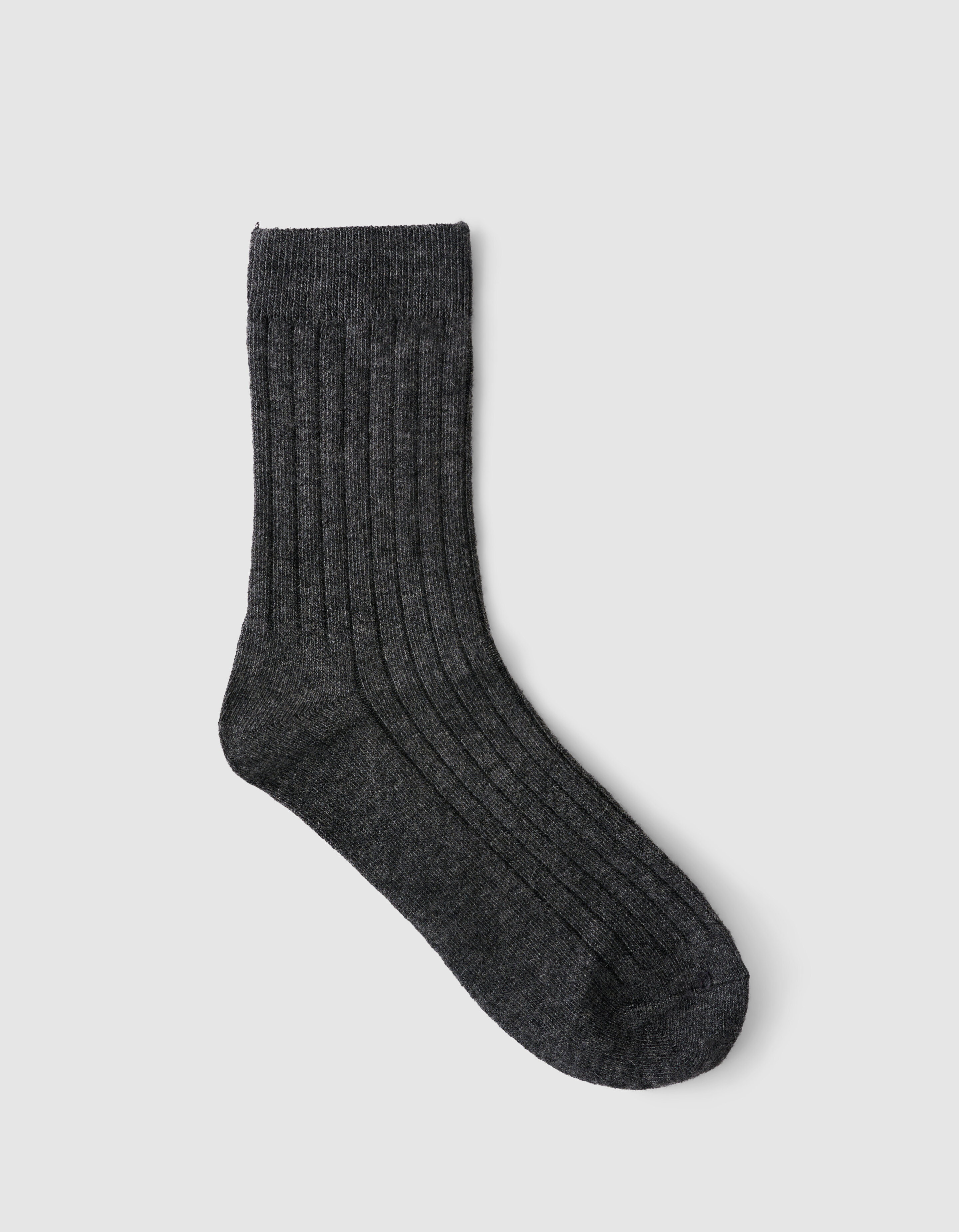 Ribbed Sok Donkergrijs SHOEBY ACCESSOIRES