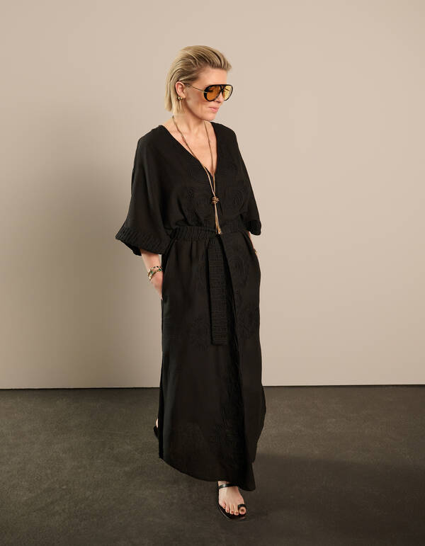 Tonal Maxi Jurk Zwart By Lonneke SHOEBY WOMEN