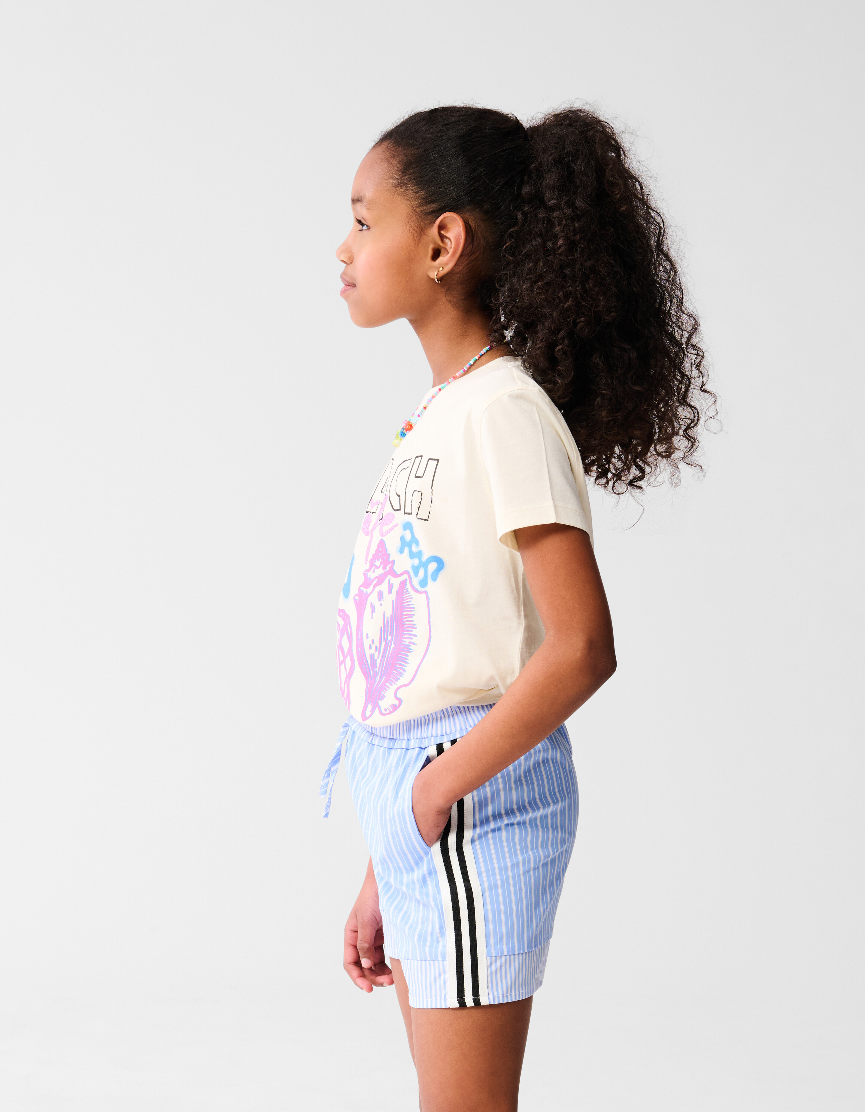 Stripe Poplin Short Lichtblauw SHOEBY GIRLS