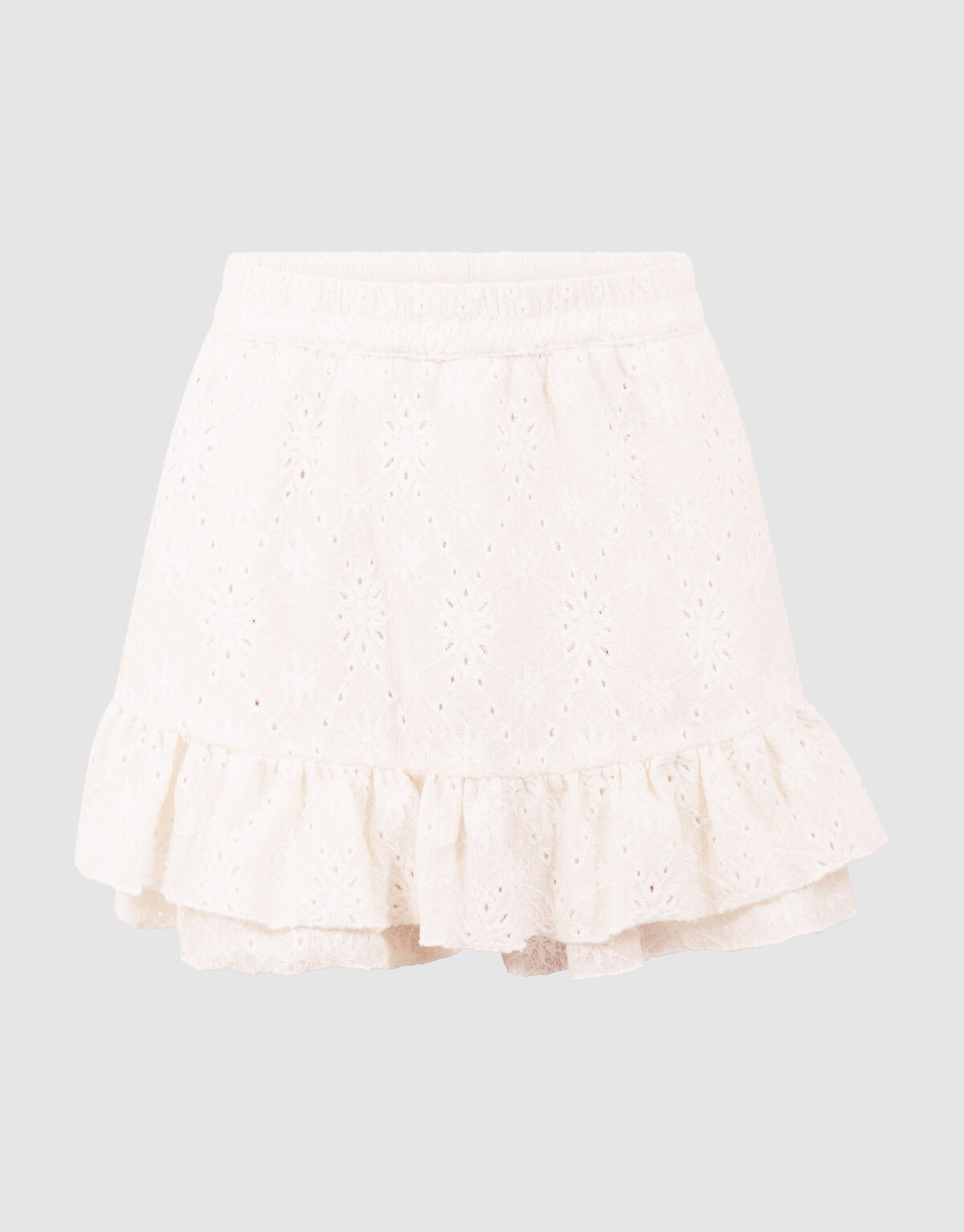 Embroidery Ruffle Skort Wit SHOEBY GIRLS