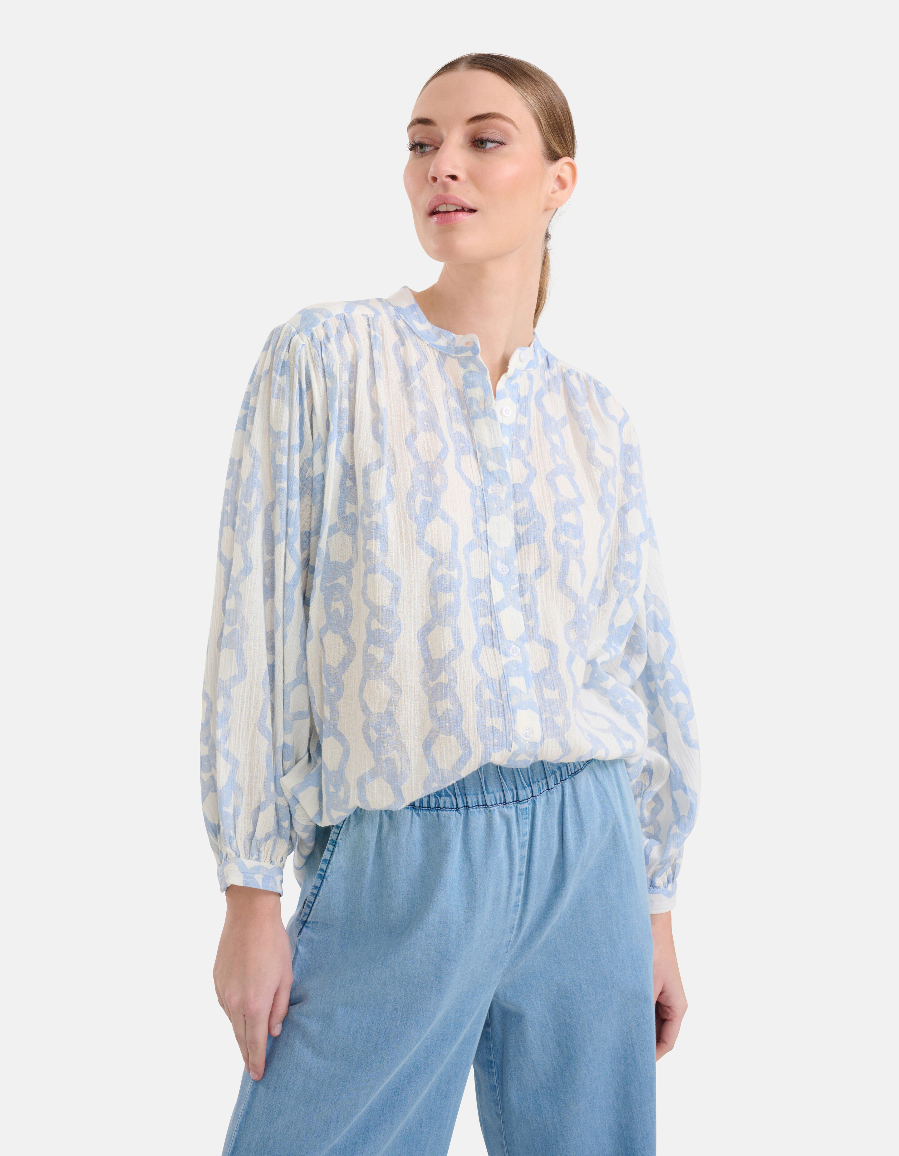 Waterprint Blouse Gebroken Wit By Mieke SHOEBY WOMEN