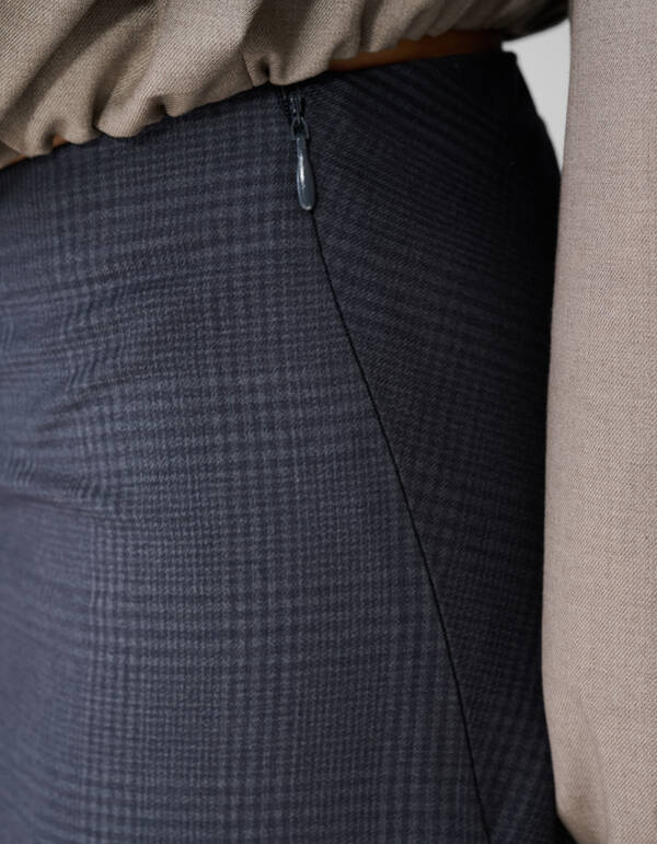 Ruiten Maxi Rok Donkergrijs SHOEBY WOMEN