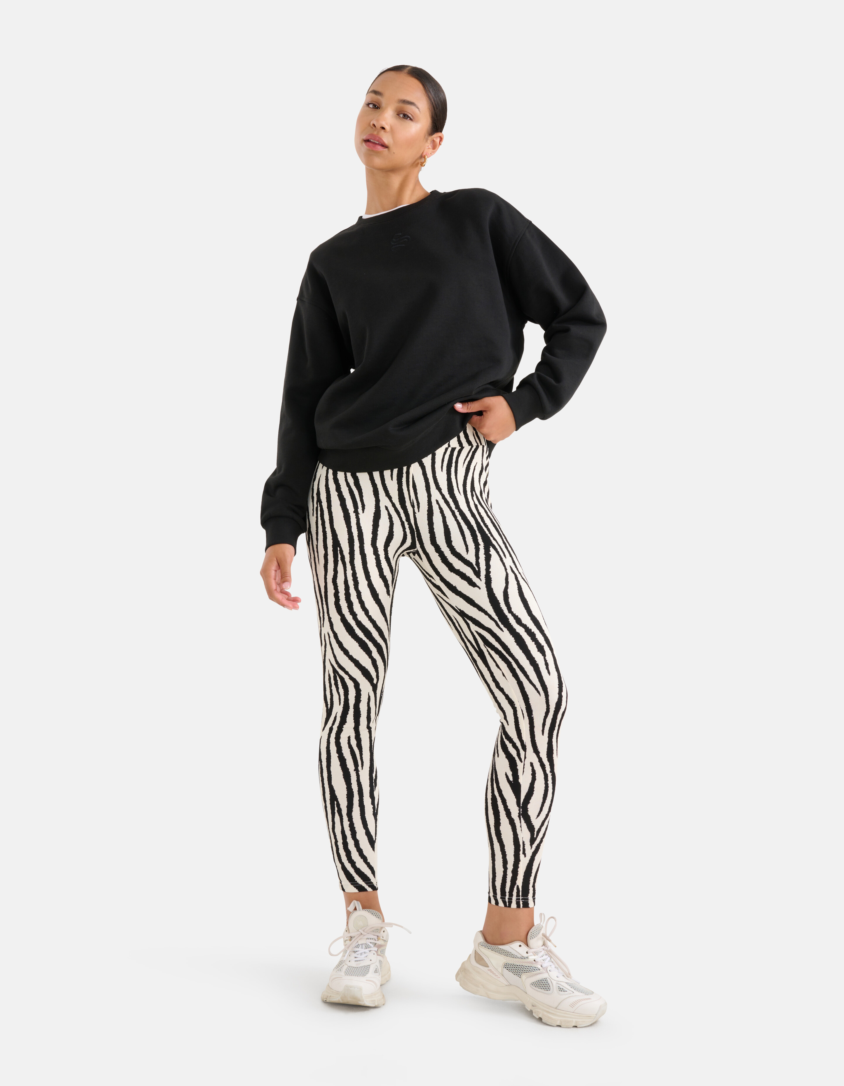Zebra Print Legging Zwart/Wit SHOEBY WOMEN