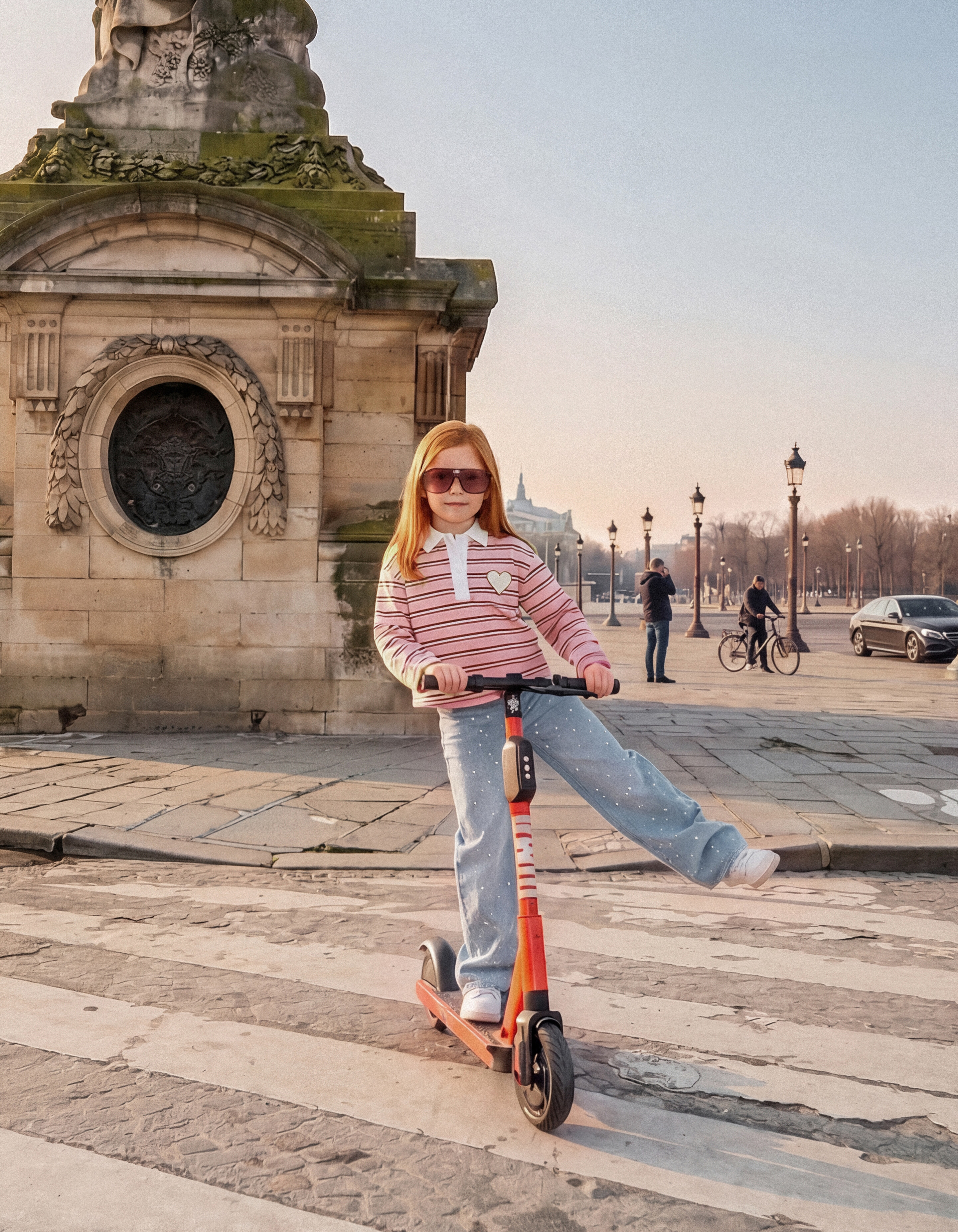 Striped Longsleeve Polo Rood/Roze SHOEBY GIRLS