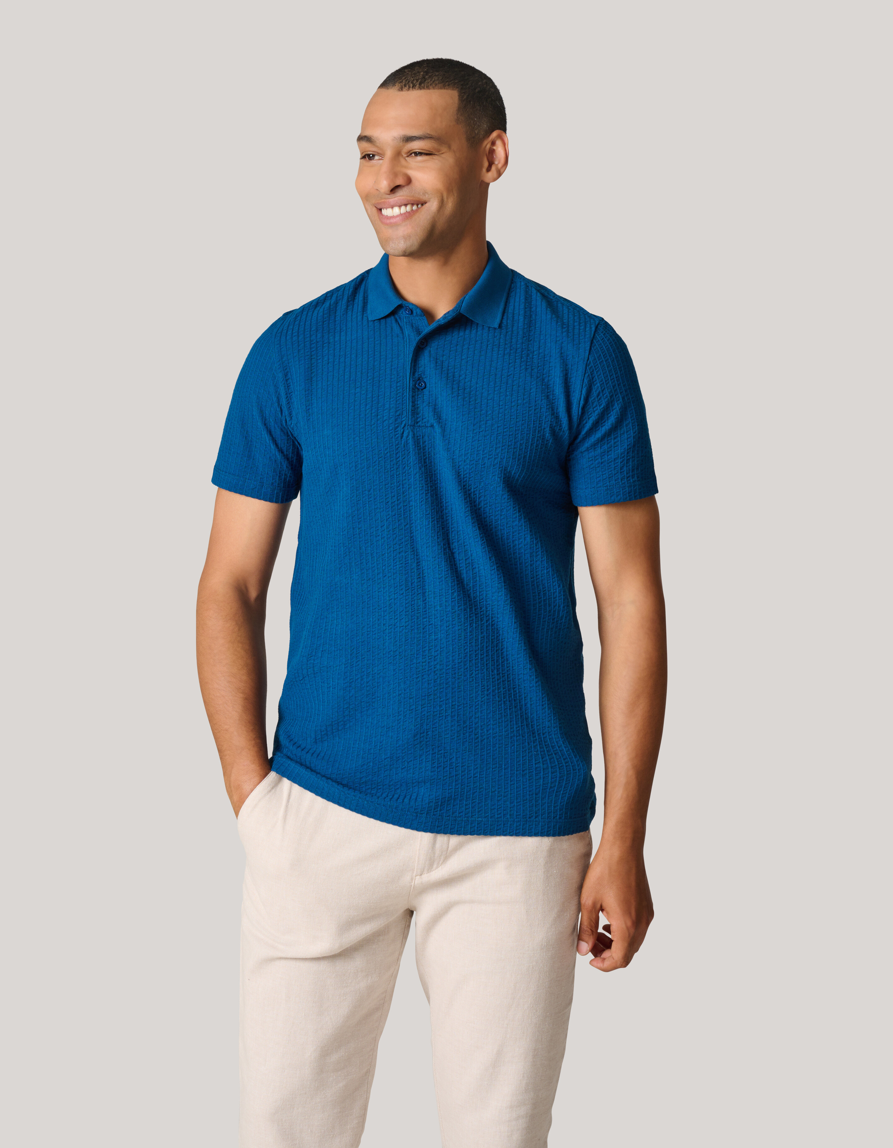 Structuur Polo Blauw SHOEBY MEN