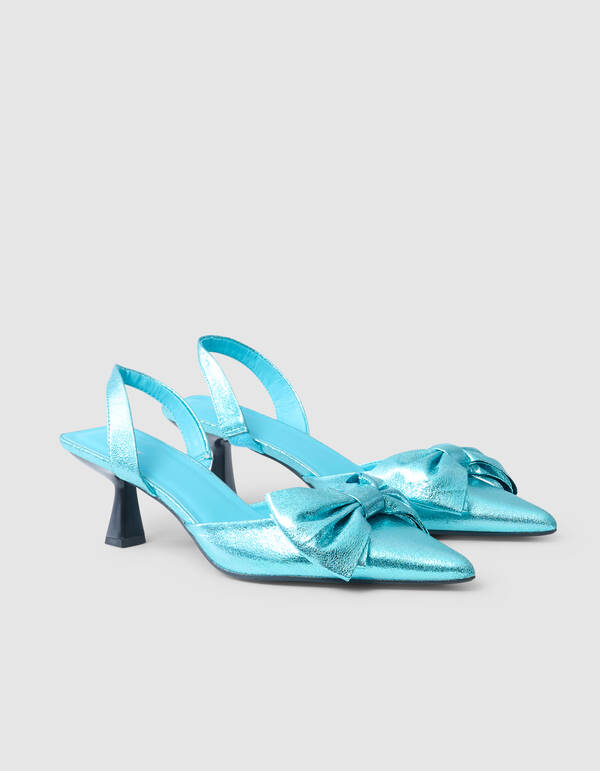 Metallic Strik Hakken Blauw SHOEBY SHOES