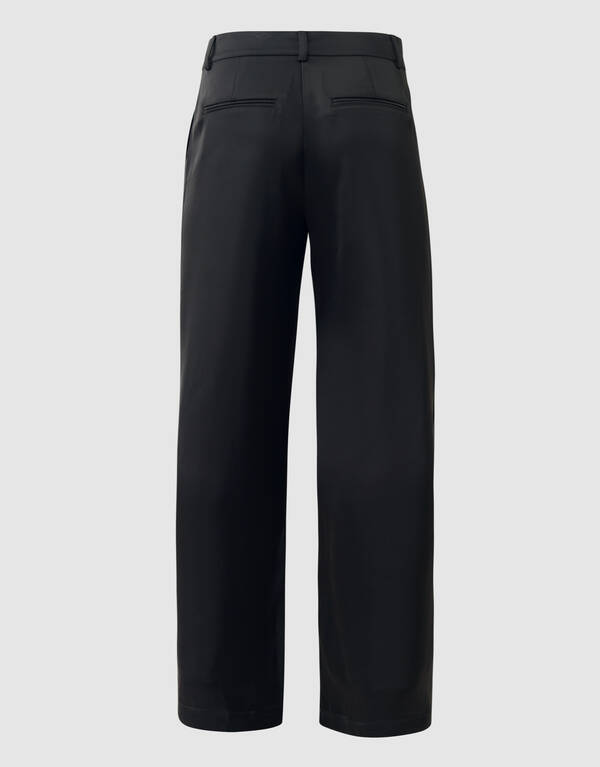 Satijnen Wide Leg Broek Zwart SHOEBY WOMEN