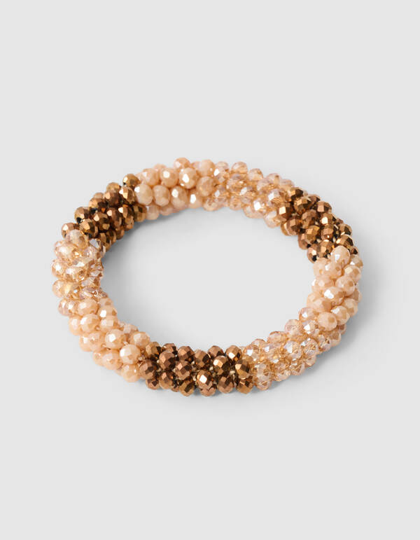 Beaded Haarelastiek Blocked Bruin SHOEBY ACCESSOIRES