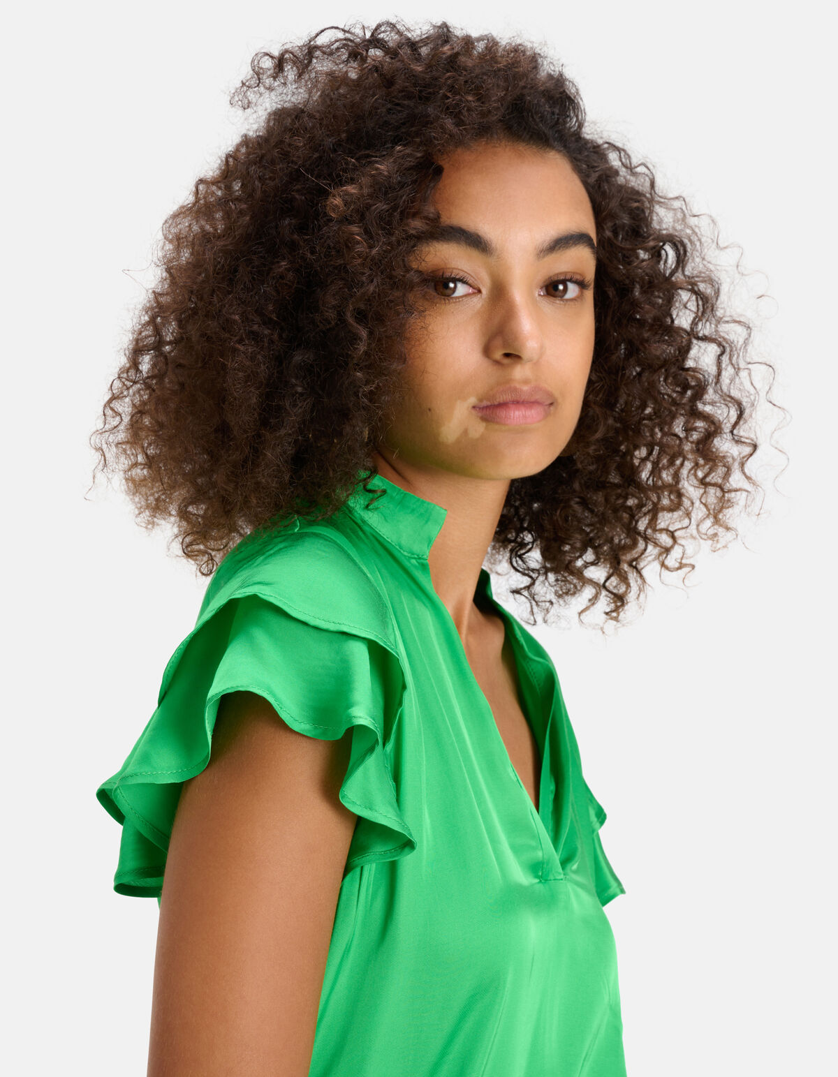 Ruffle Top Groen SHOEBY WOMEN