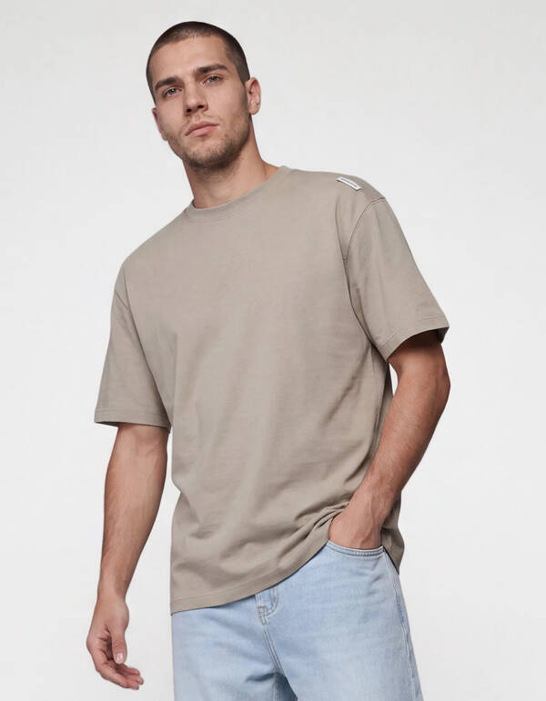 Basis Label T-shirt Lichtgroen SHOEBY MEN