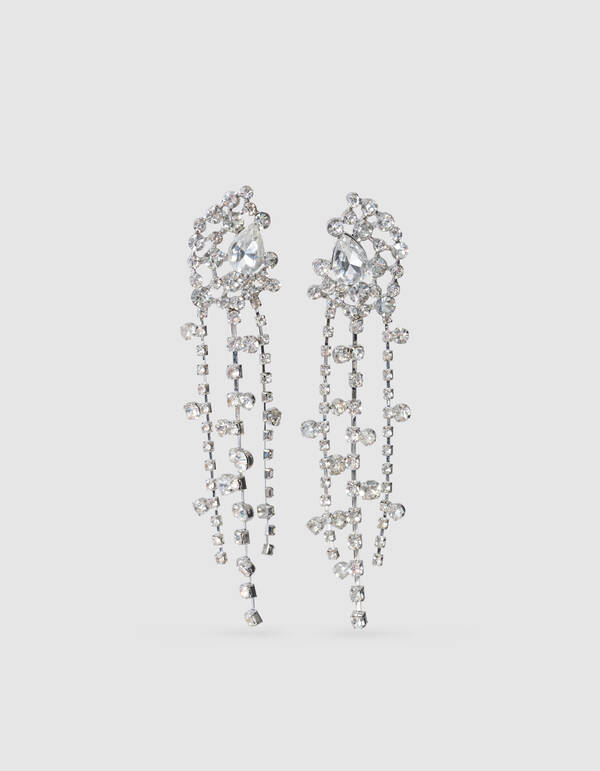 Multi Strass Oorbellen Zilver SHOEBY ACCESSOIRES