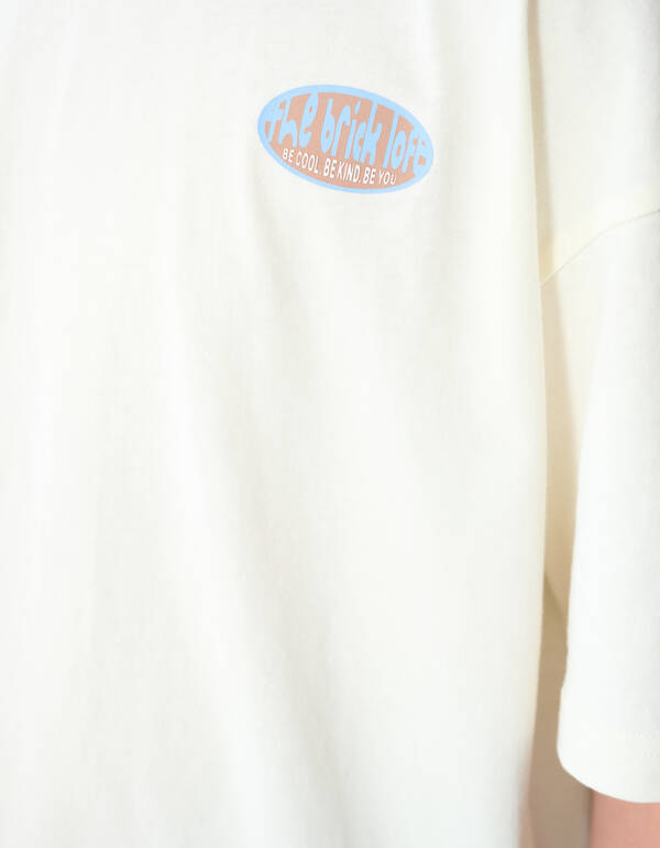 Brick Artwork T-shirt Gebroken Wit SHOEBY BOYS