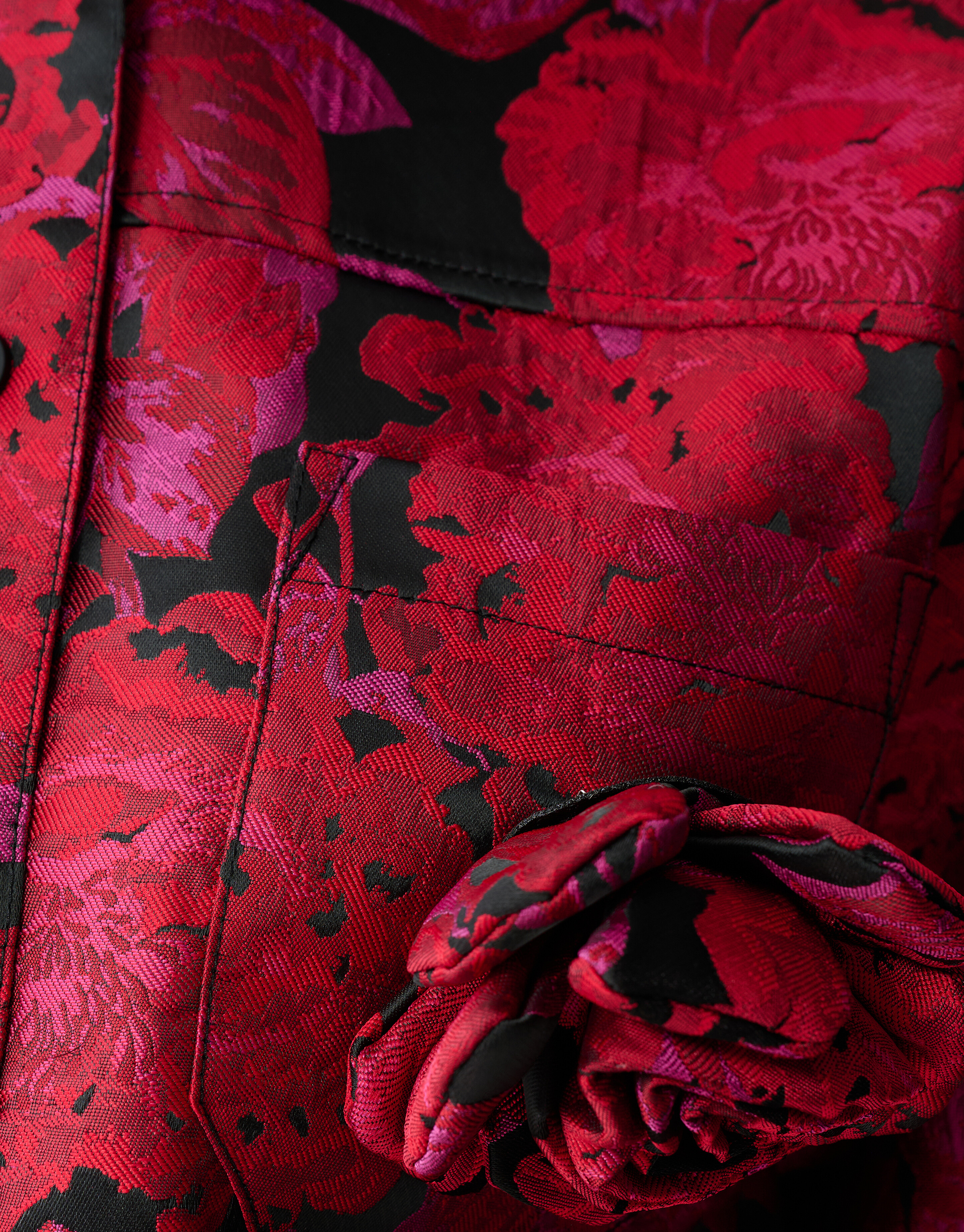 Rose Jacquard Blouse Donkerrood SHOEBY WOMEN
