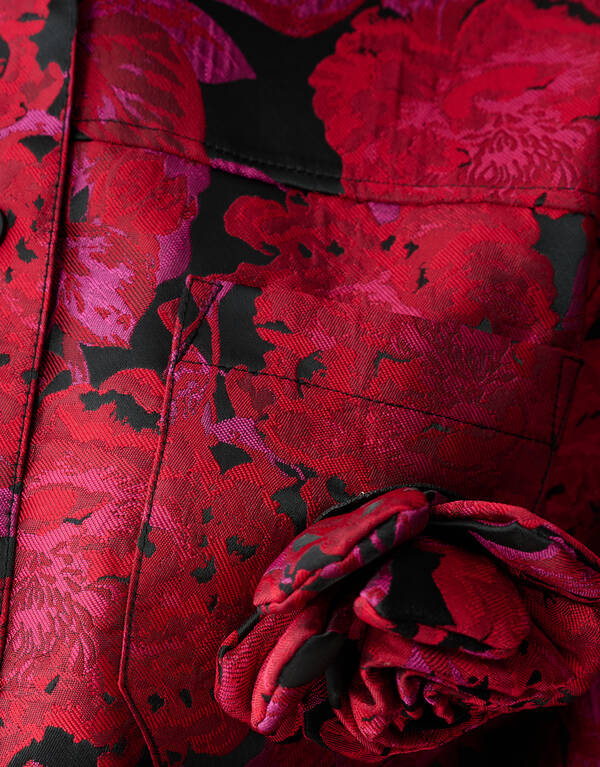 Rose Jacquard Blouse Donkerrood SHOEBY WOMEN