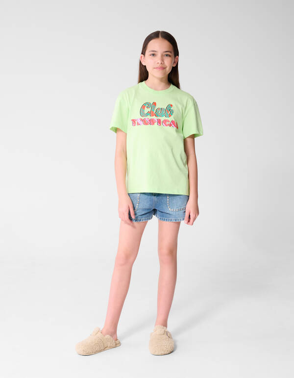 Club Tropical Artwork T-shirt Lichtgroen SHOEBY GIRLS