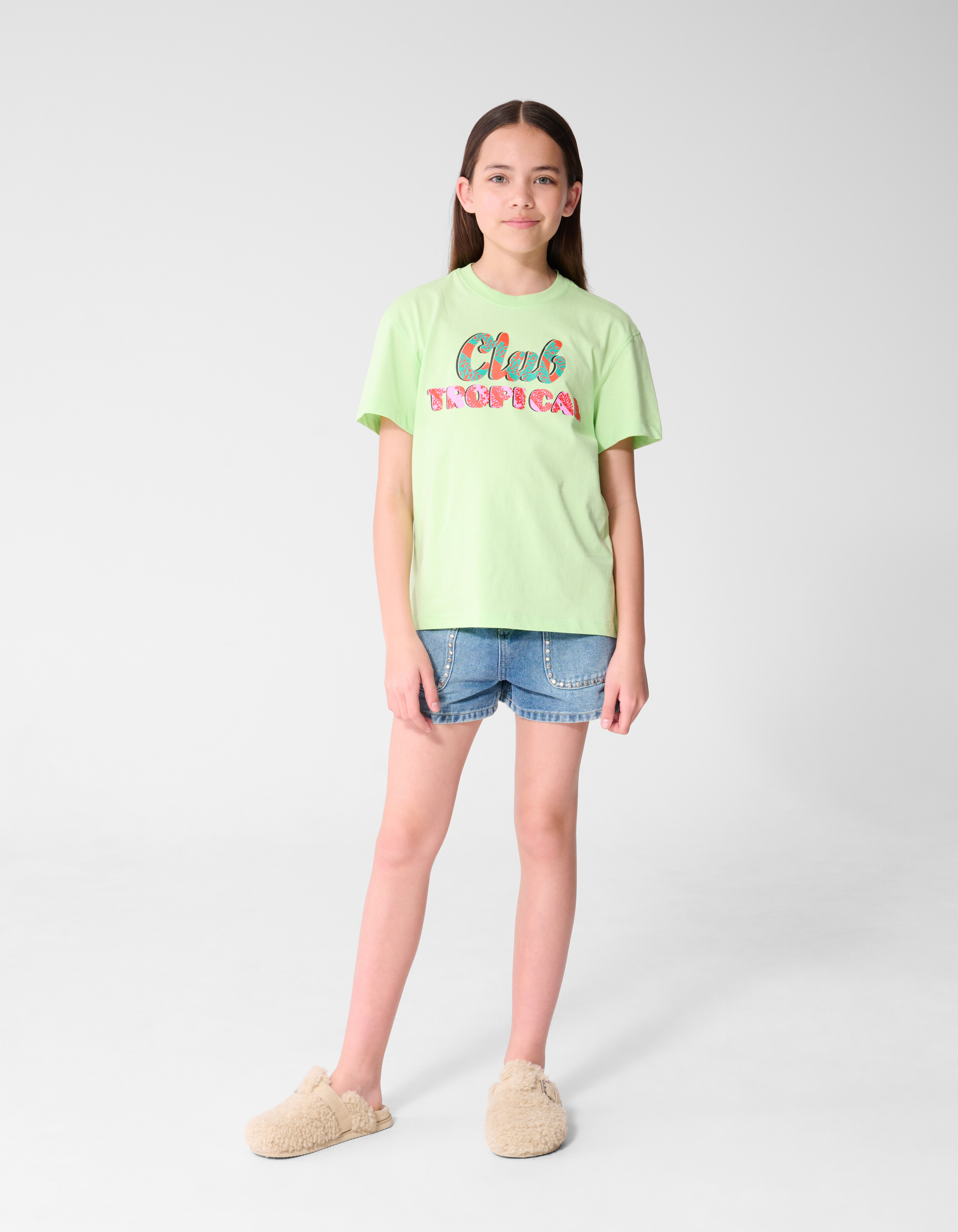 Club Tropical Artwork T-shirt Lichtgroen SHOEBY GIRLS