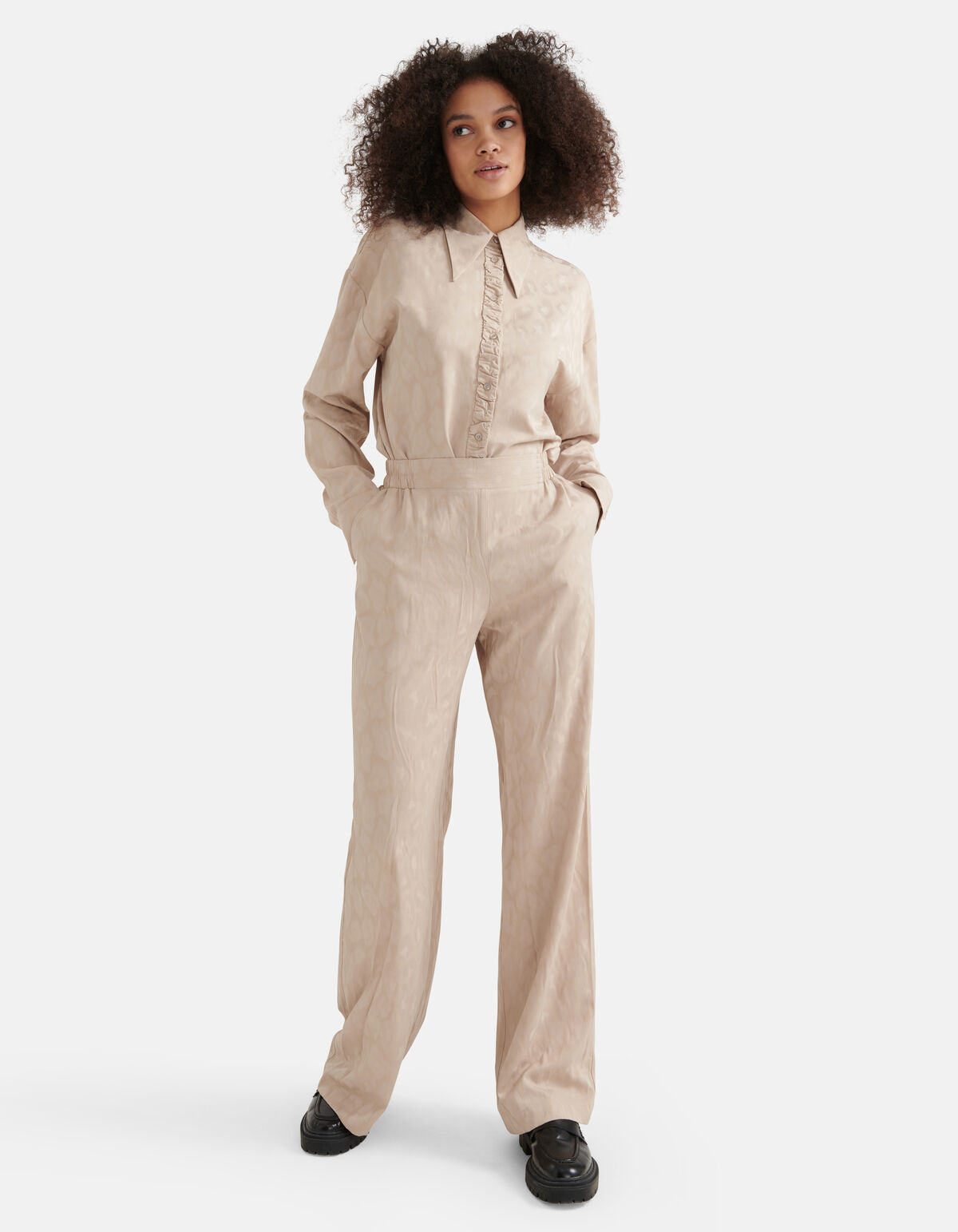 Satijnen Animal Broek Sand SHOEBY WOMEN