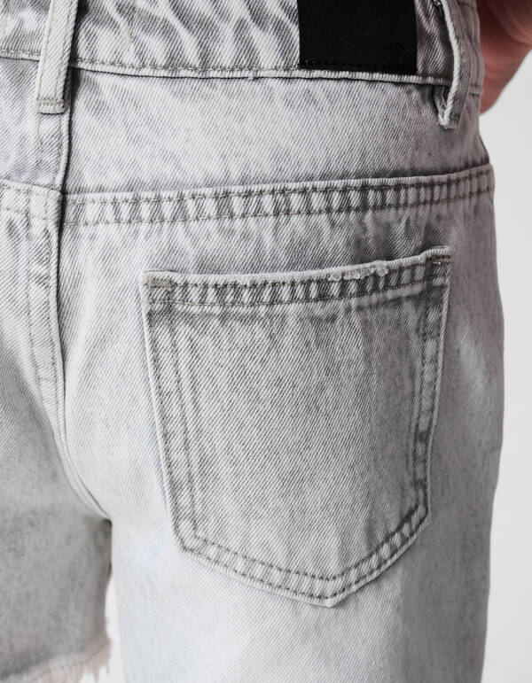 Destroy Denim Short Lichtgrijs SHOEBY GIRLS