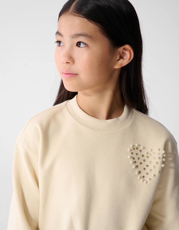 Heart Wrap Sweater Gebroken Wit SHOEBY GIRLS