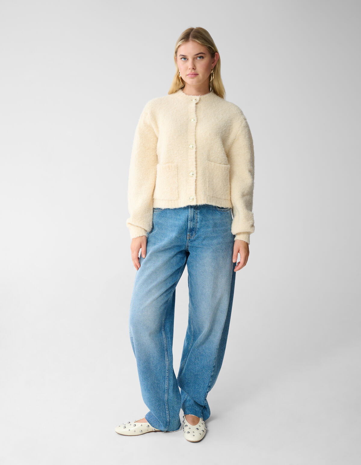 Teddy Knit Vest Gebroken Wit SHOEBY WOMEN