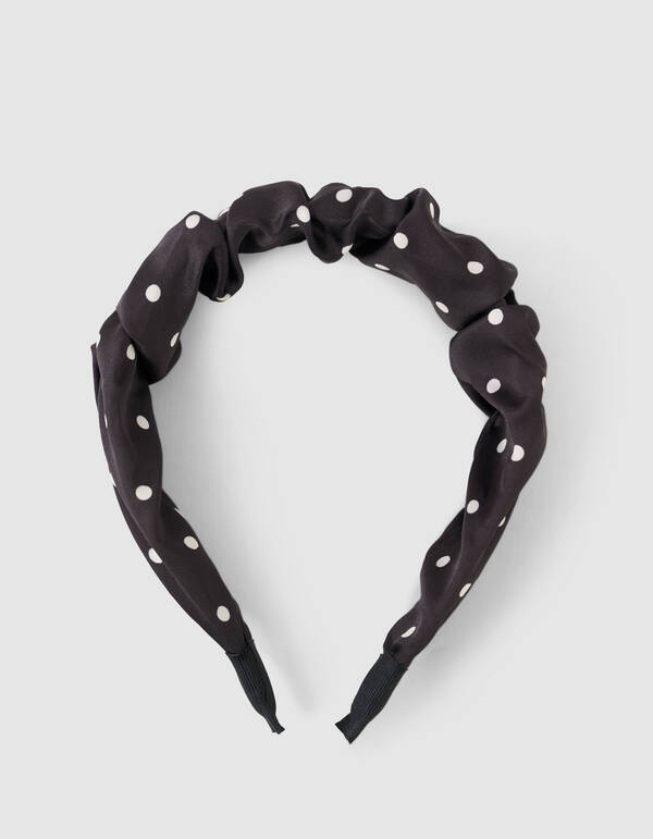 Polkadot Scrunched Haarband Zwart SHOEBY ACCESSOIRES