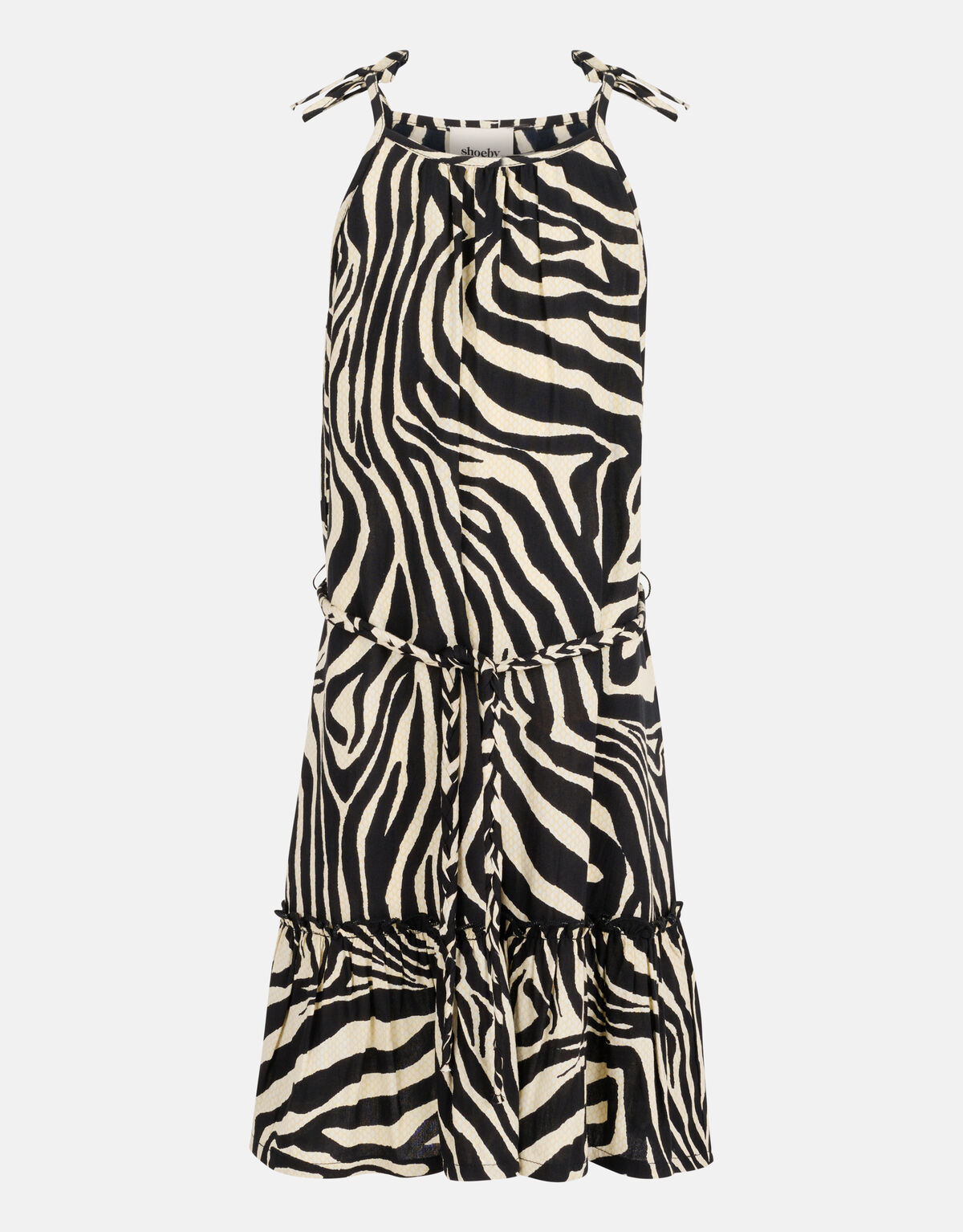 Zebra Jurk Zwart/Gebroken Wit SHOEBY GIRLS