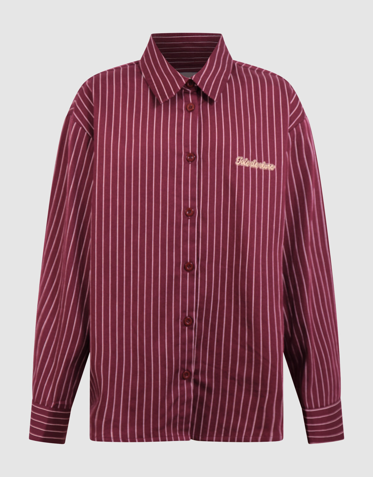 Lace Pinstripe Oversized Fit Blouse Donkerrood SHOEBY GIRLS