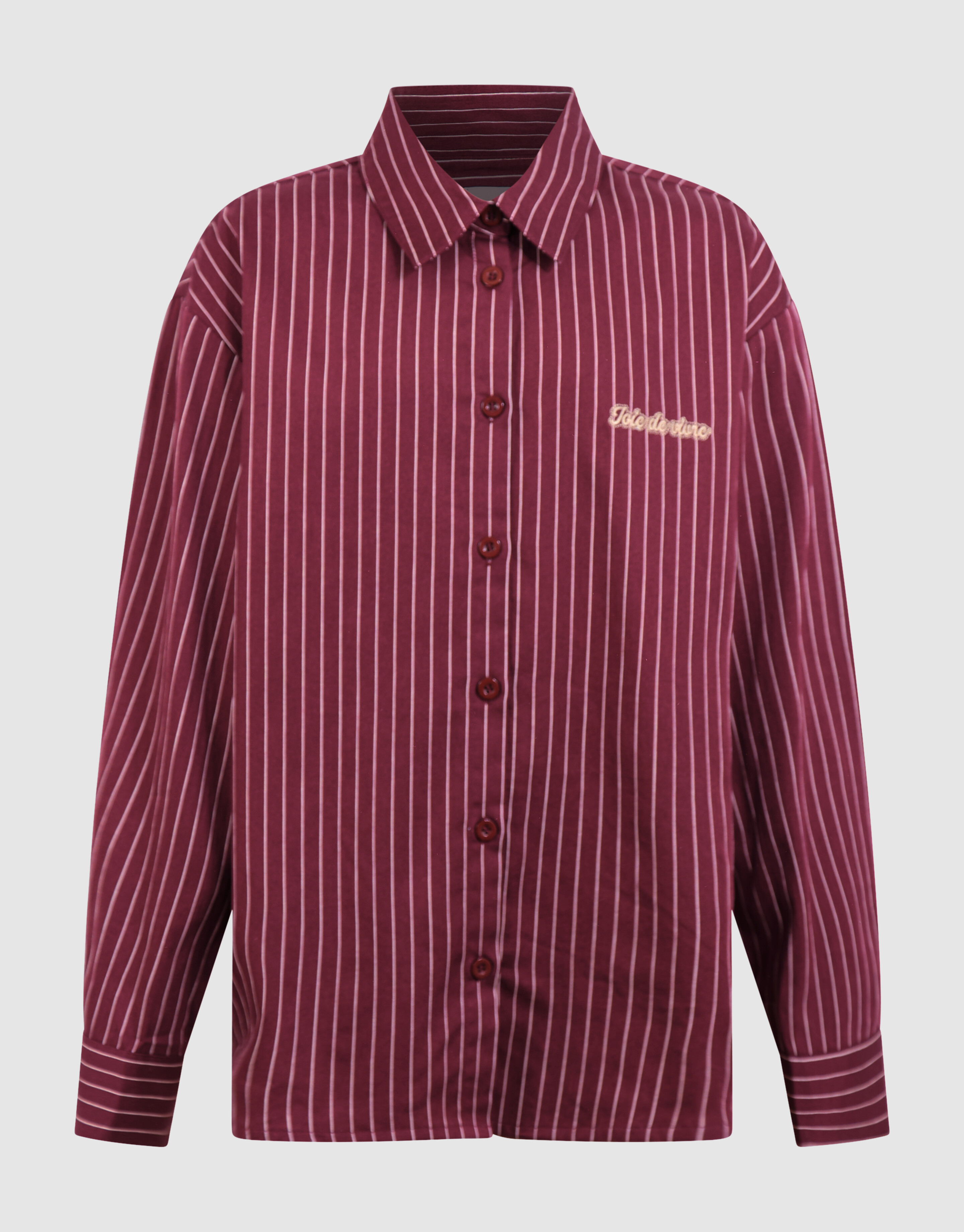 Lace Pinstripe Oversized Fit Blouse Donkerrood SHOEBY GIRLS