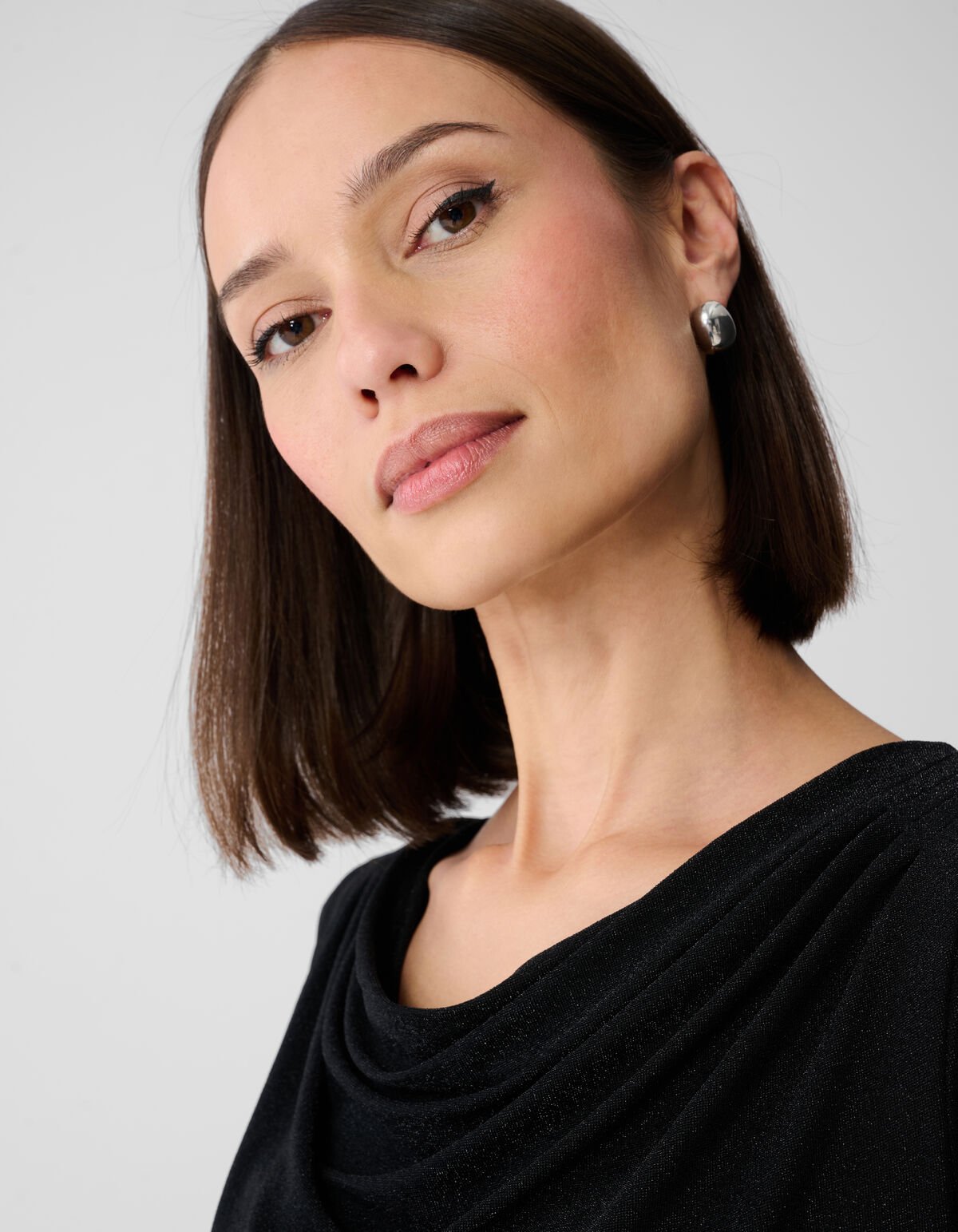 Glitter Drape Top Zwart SHOEBY WOMEN