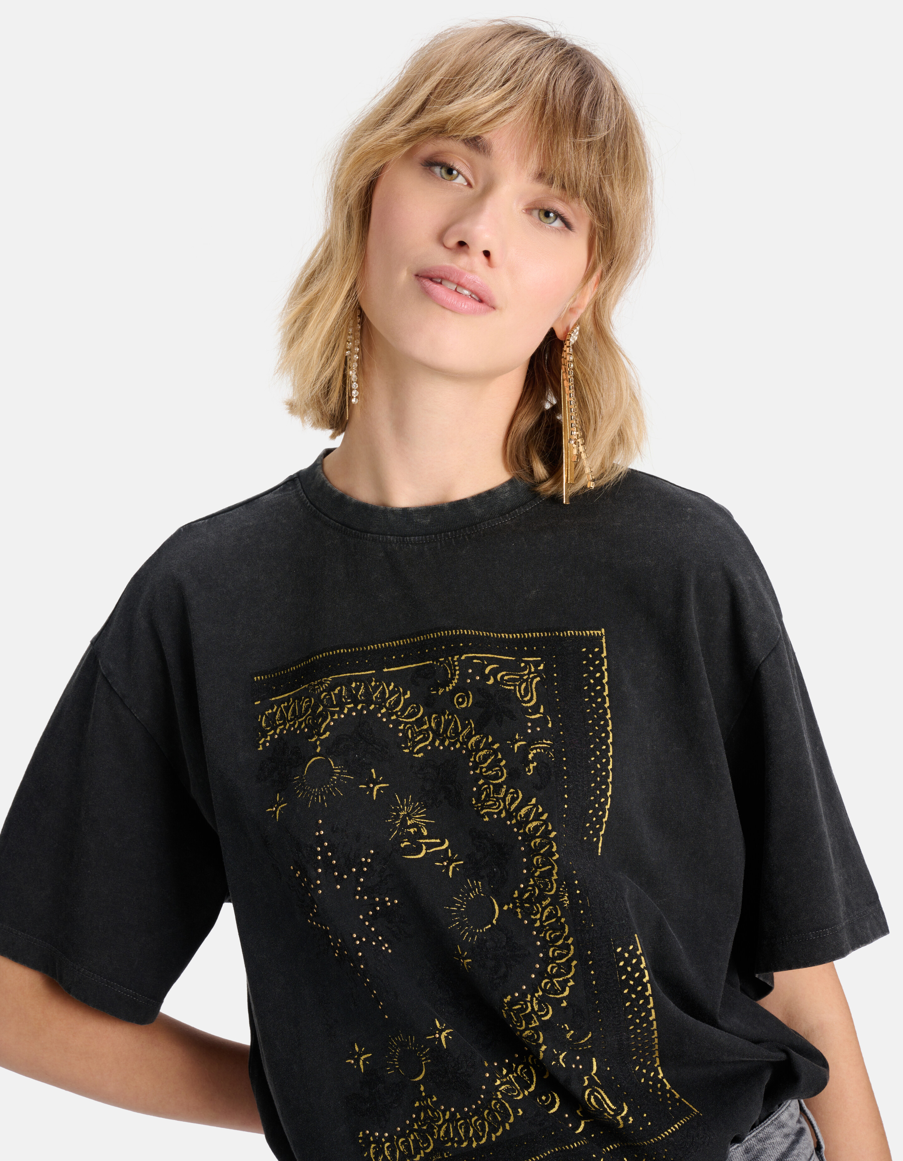Printed T-shirt Donkergrijs SHOEBY WOMEN