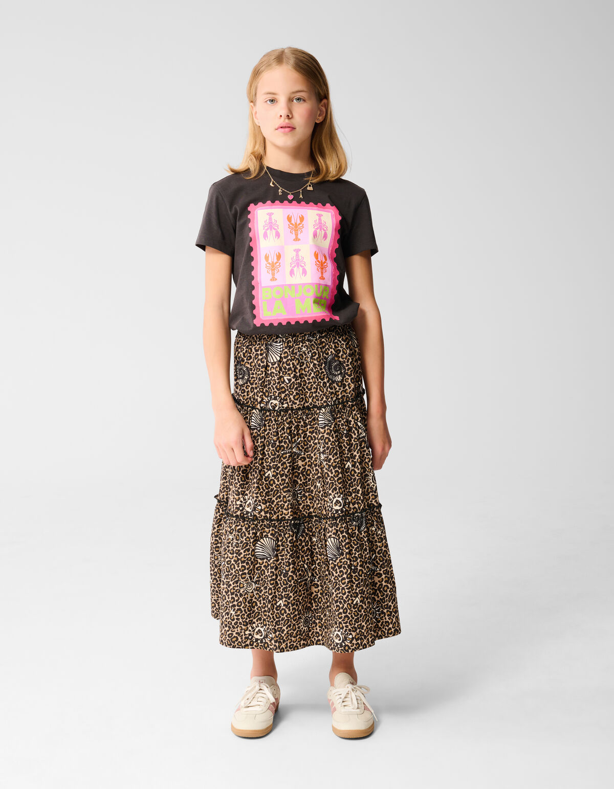 La Mer Artwork T-shirt Donker Grijs SHOEBY GIRLS