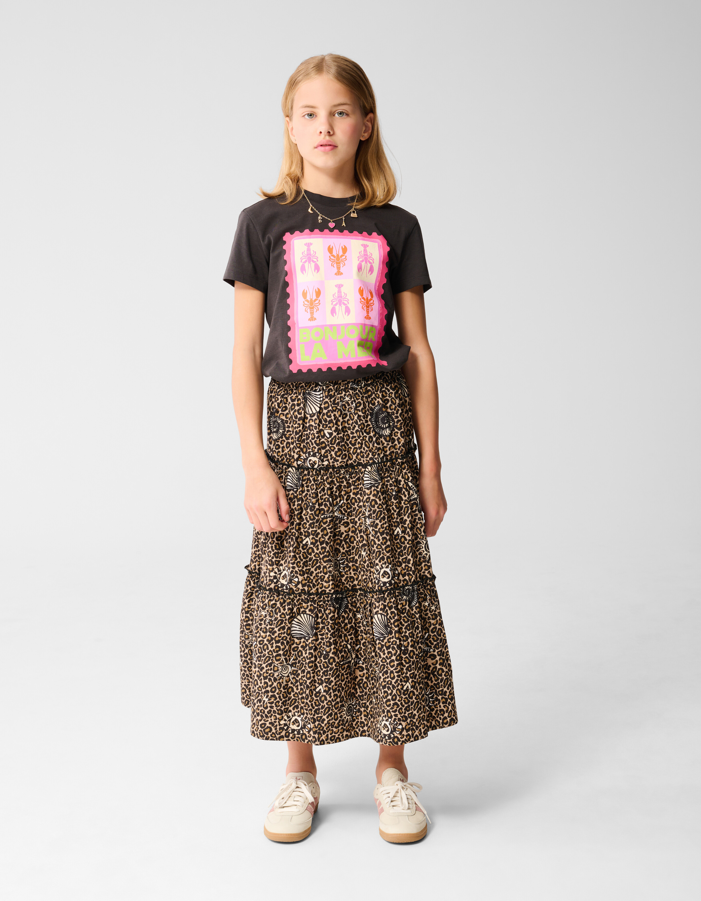 La Mer Artwork T-shirt Donker Grijs SHOEBY GIRLS