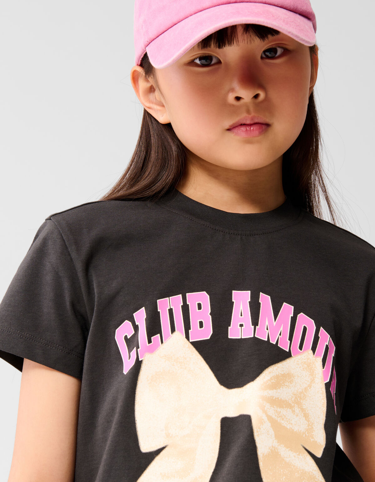Club Amour T-shirt Donkergrijs SHOEBY GIRLS