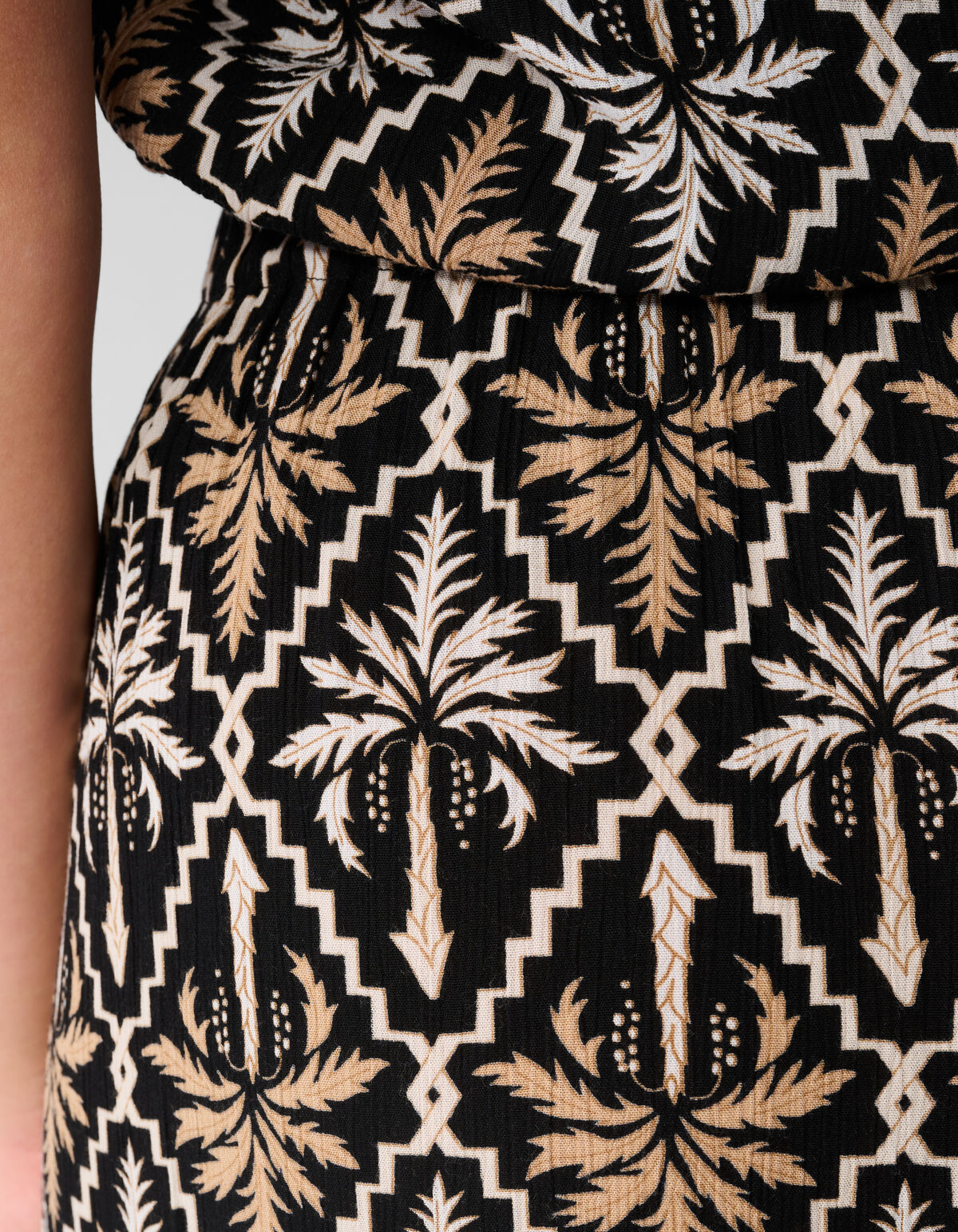 Printed Crinkle Maxi Rok Zwart/Wit SHOEBY WOMEN