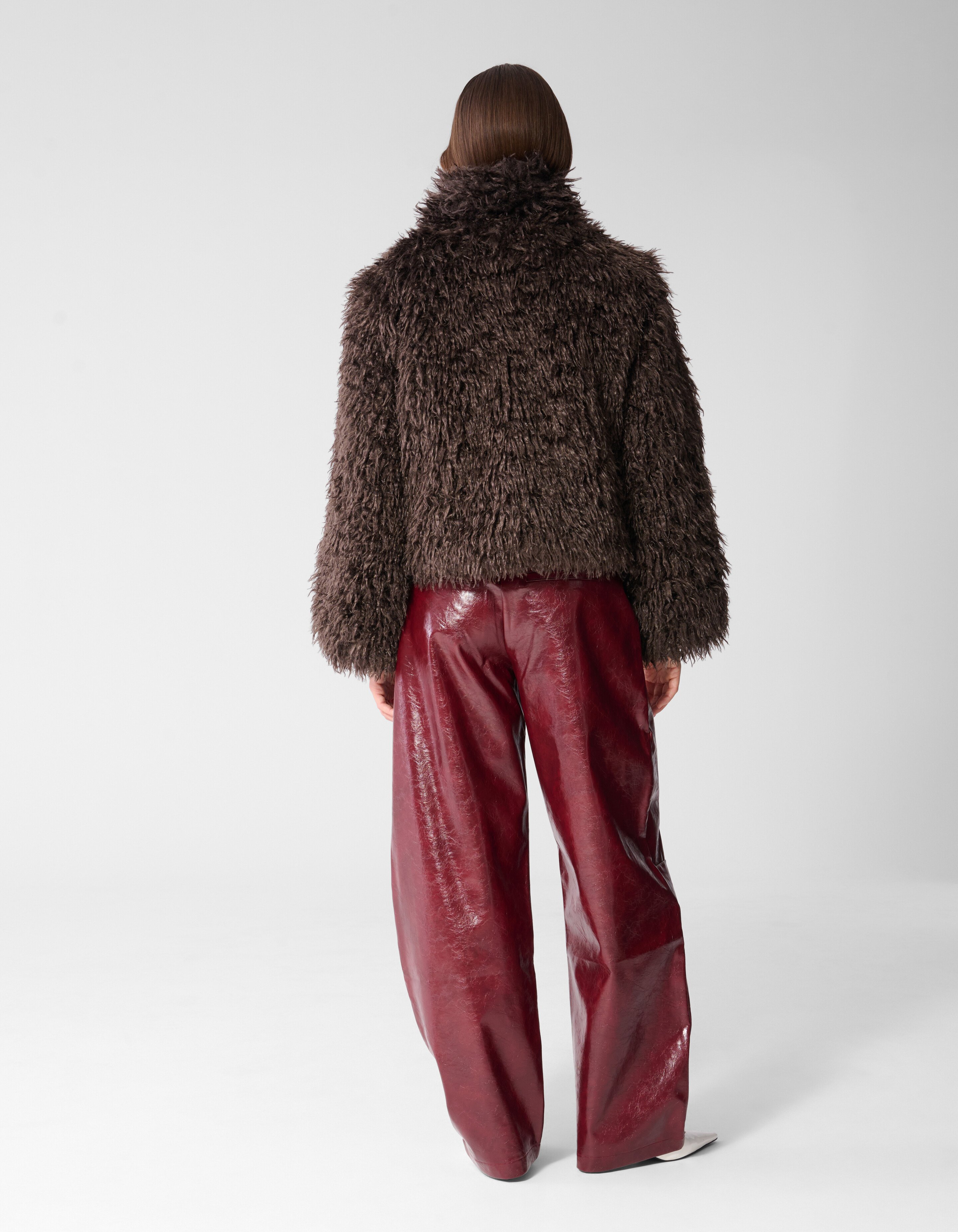 Hairy Faux Fur Jas Bruin SHOEBY WOMEN