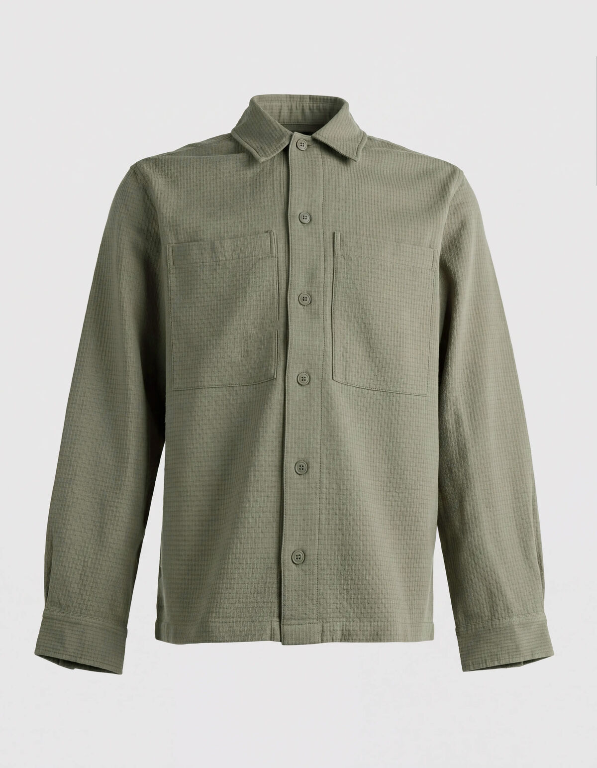 Block Jaqcuard Overshirt Groen SHOEBY MEN
