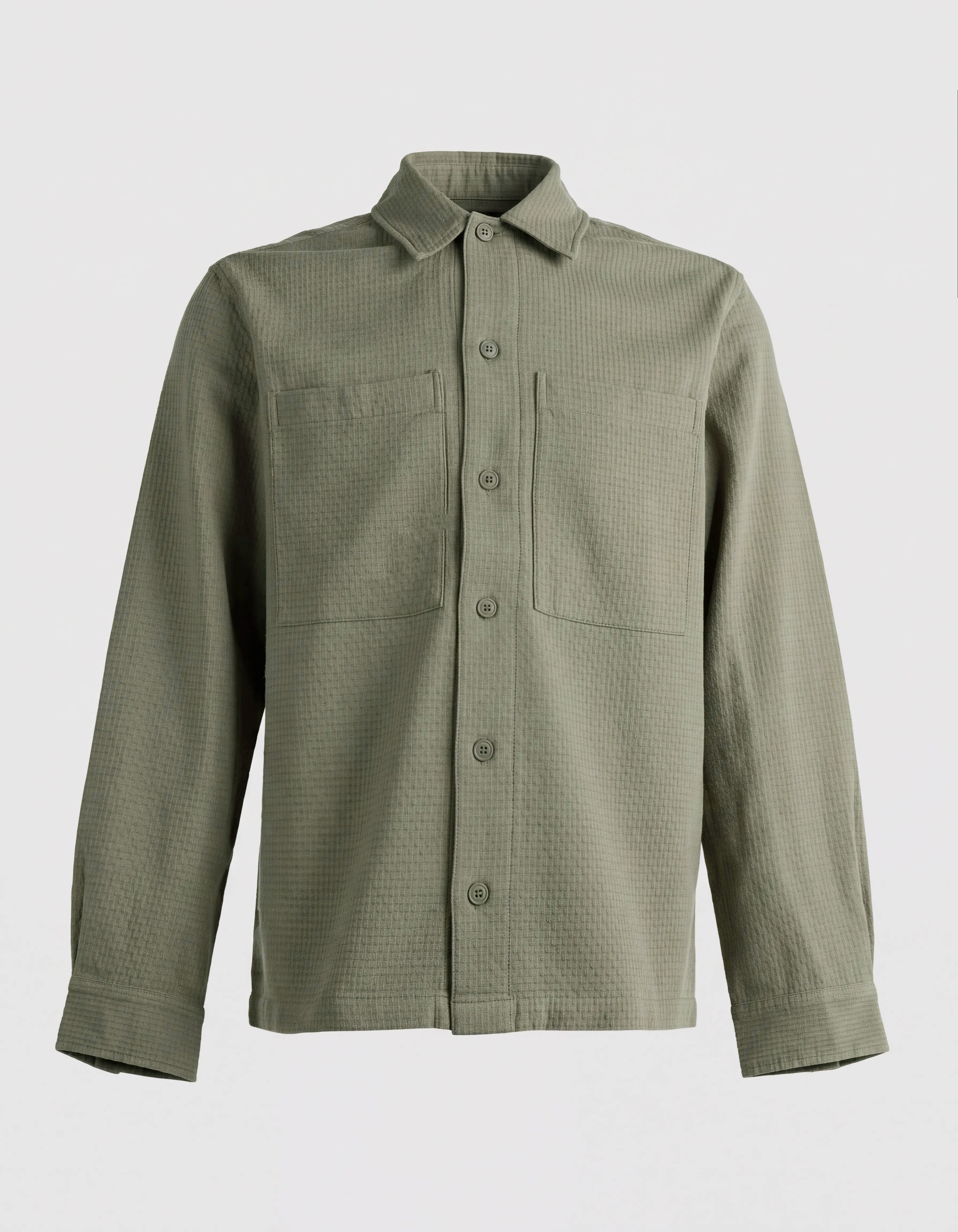 Block Jaqcuard Overshirt Groen SHOEBY MEN