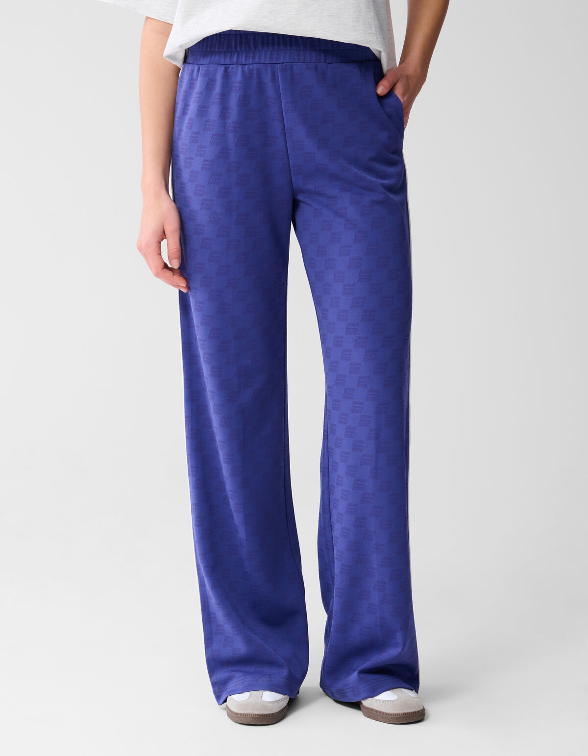 Jacquard Sporty Broek Paars By Monica SHOEBY WOMEN