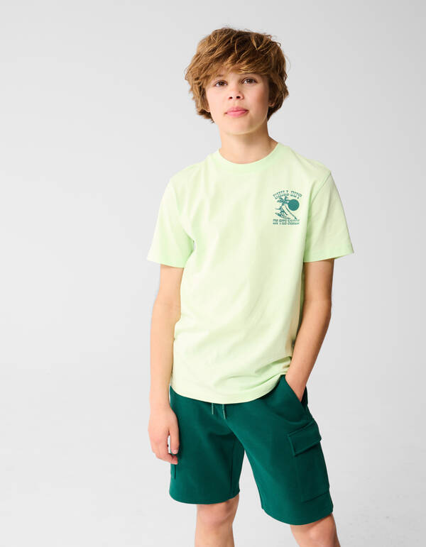 Beach Artwork T-shirt Lichtgroen SHOEBY BOYS