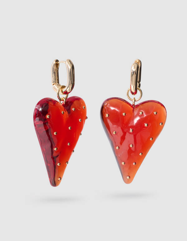 Dotted Heart Oorbellen Rood SHOEBY ACCESSOIRES